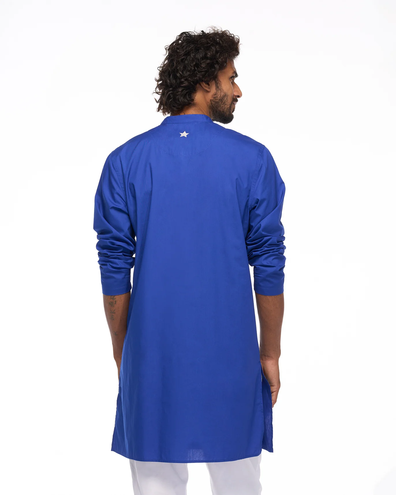 Chest Pocket Kurta - Cobalt Blue - Image 6