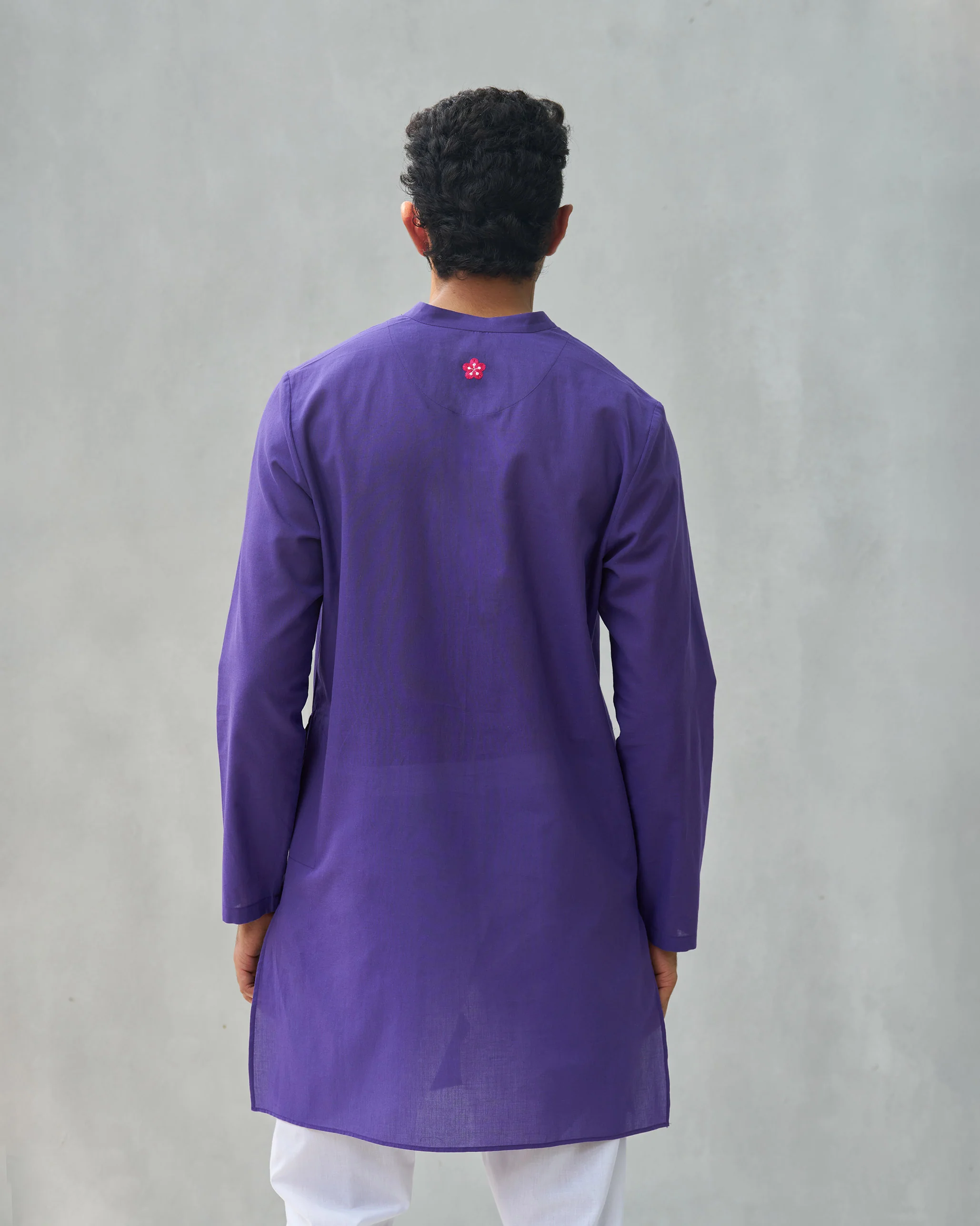 Chest Pocket Kurta - Purple - Image 4