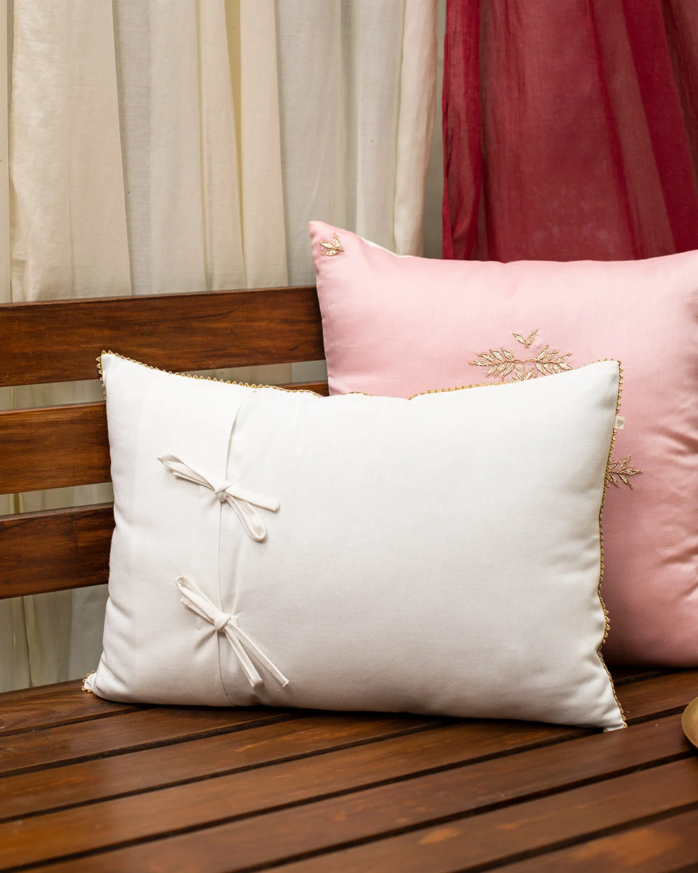 Chevron Chanderi Cushion Cover - Image 3
