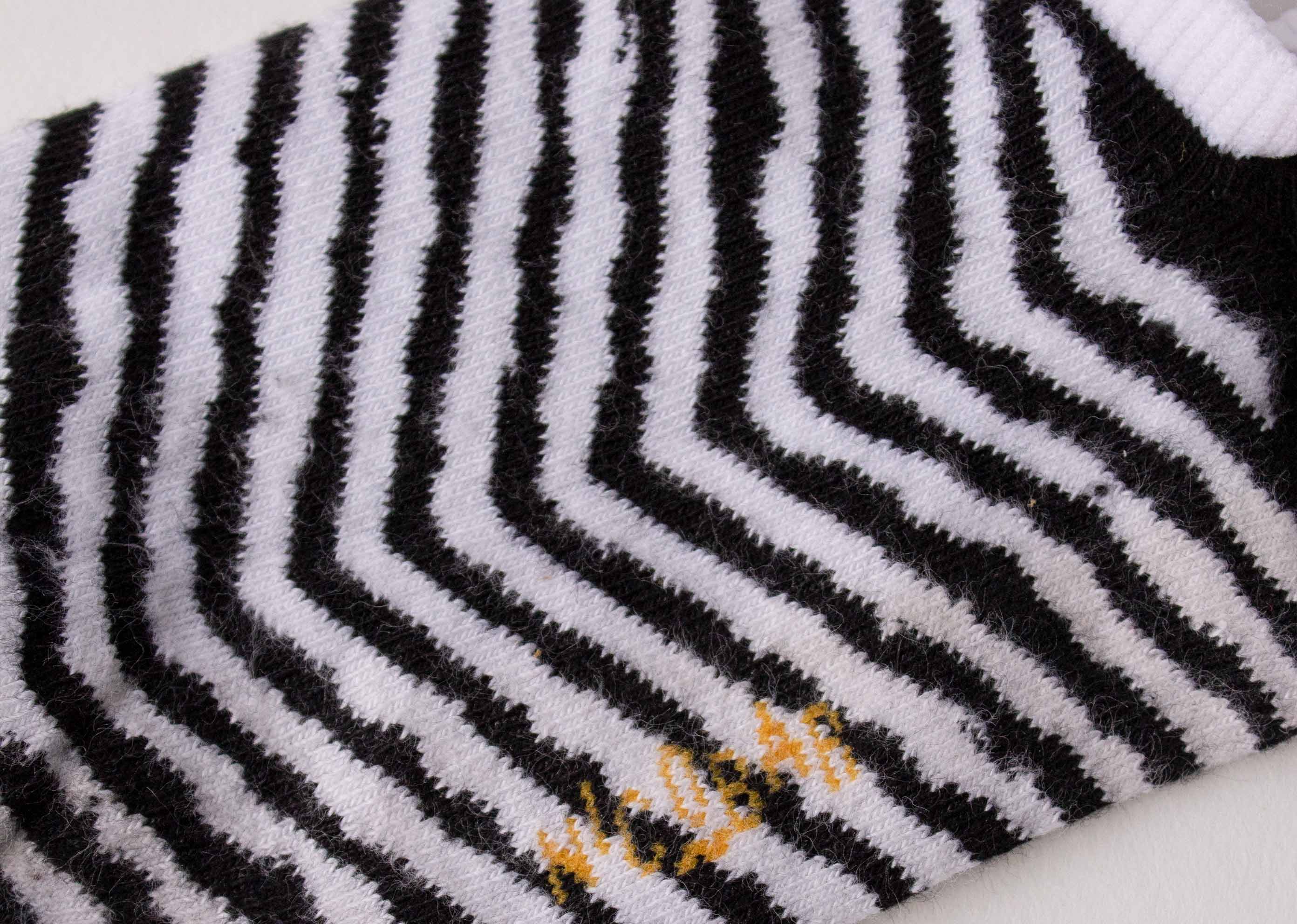 Chevron Stripe Socks - Black & White - Image 3