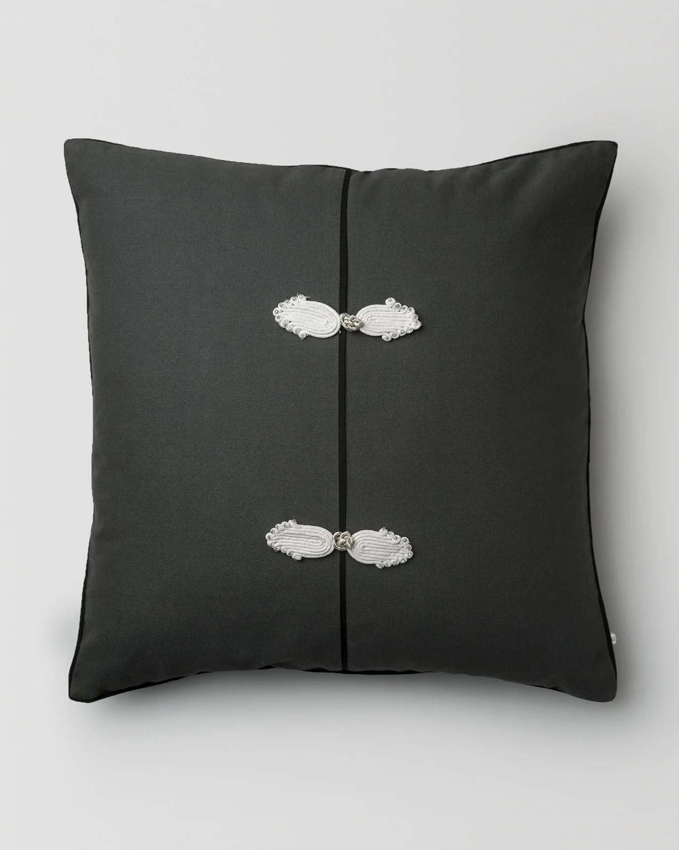 Chinese Knot Cushion Cover - Charcoal