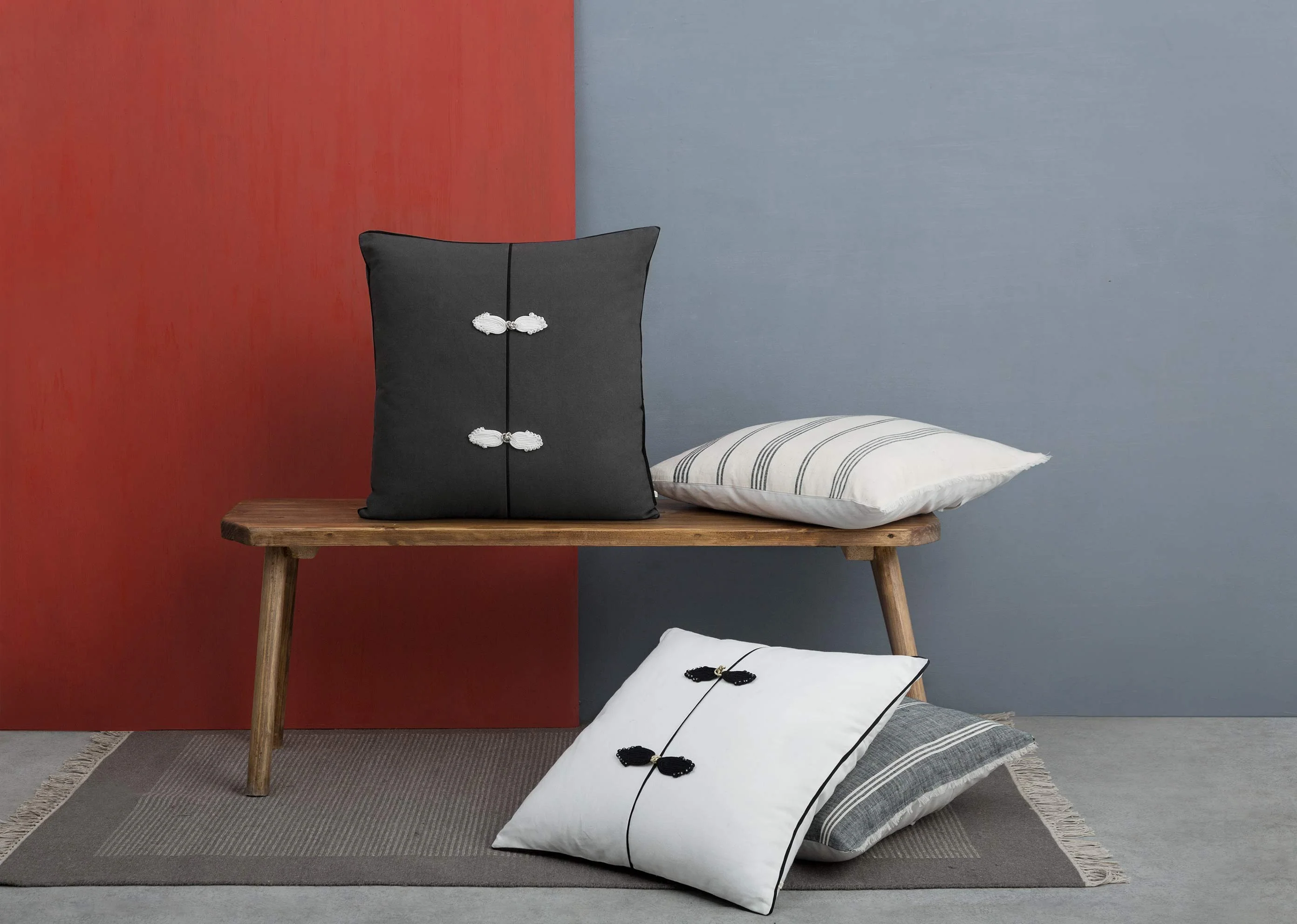 Chinese Knot Cushion Cover - Charcoal - Image 3