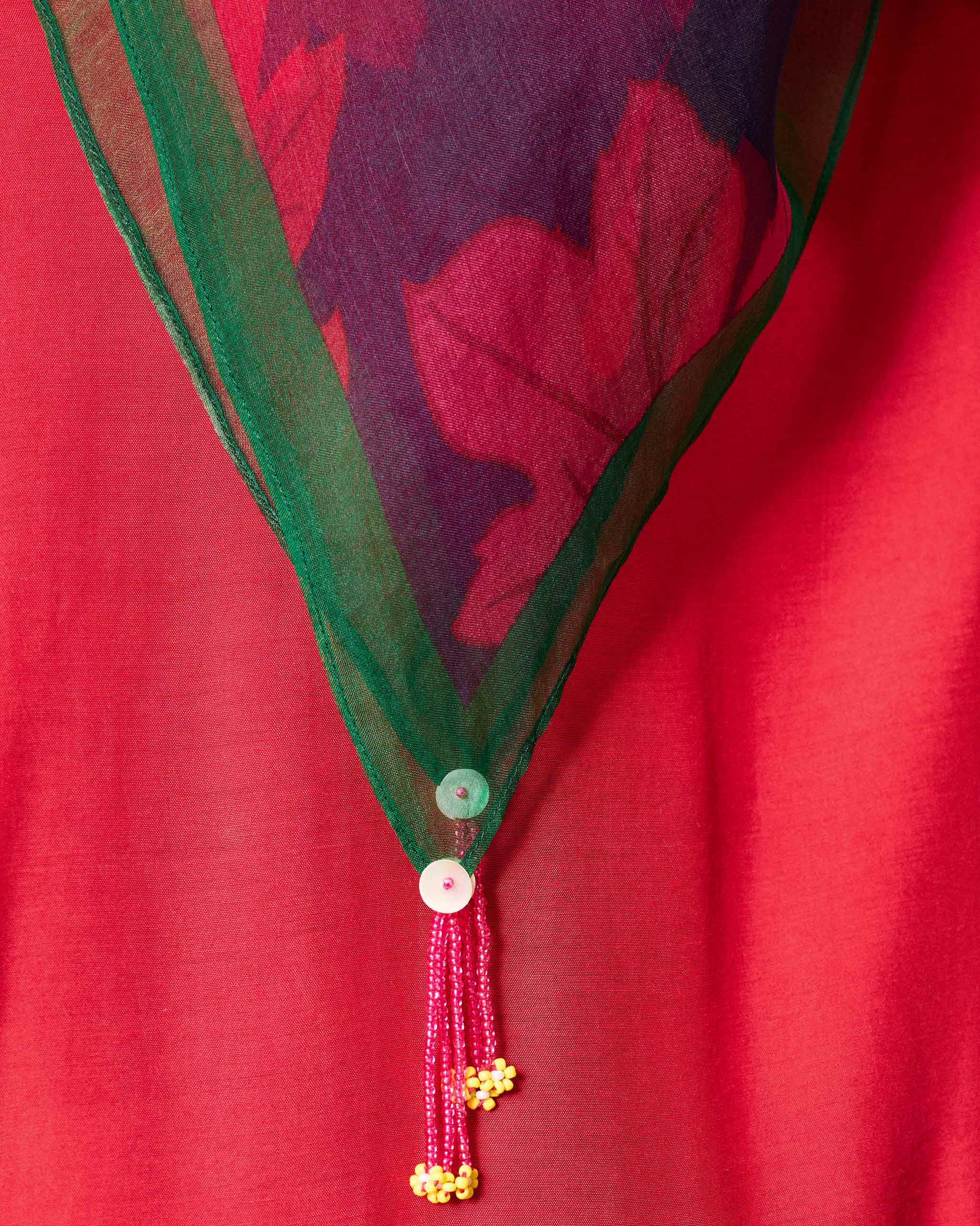 Chrysanthemum Bloom Scarf - Purple - Image 3