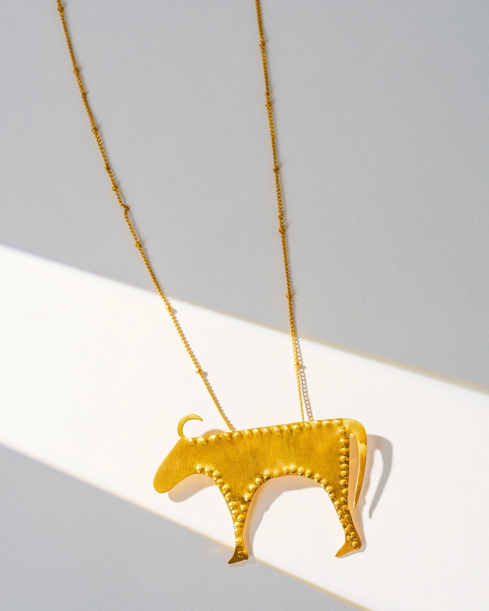 Chunky Bull Necklace - Gold - Image 3