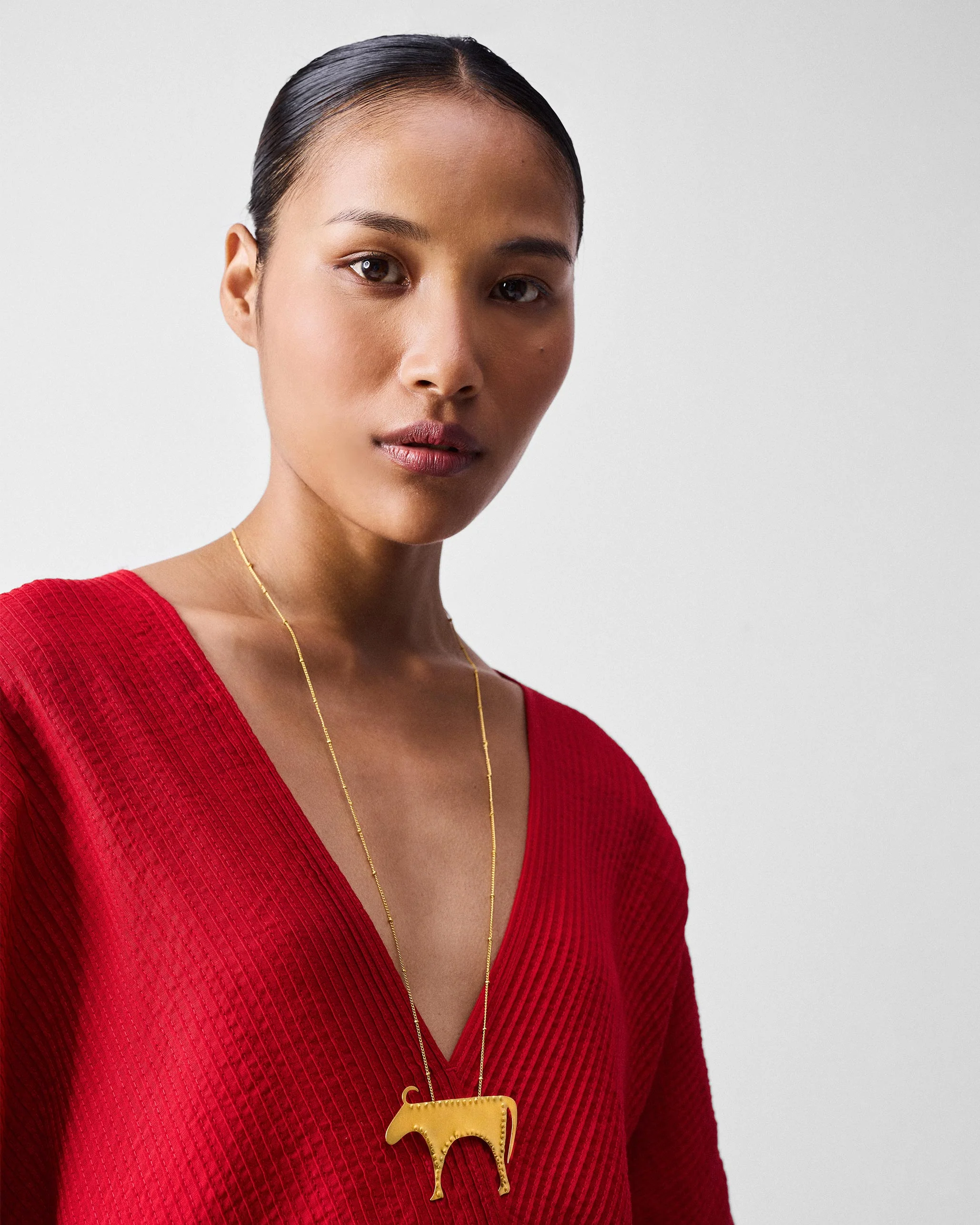 Chunky Bull Necklace - Gold - Image 8