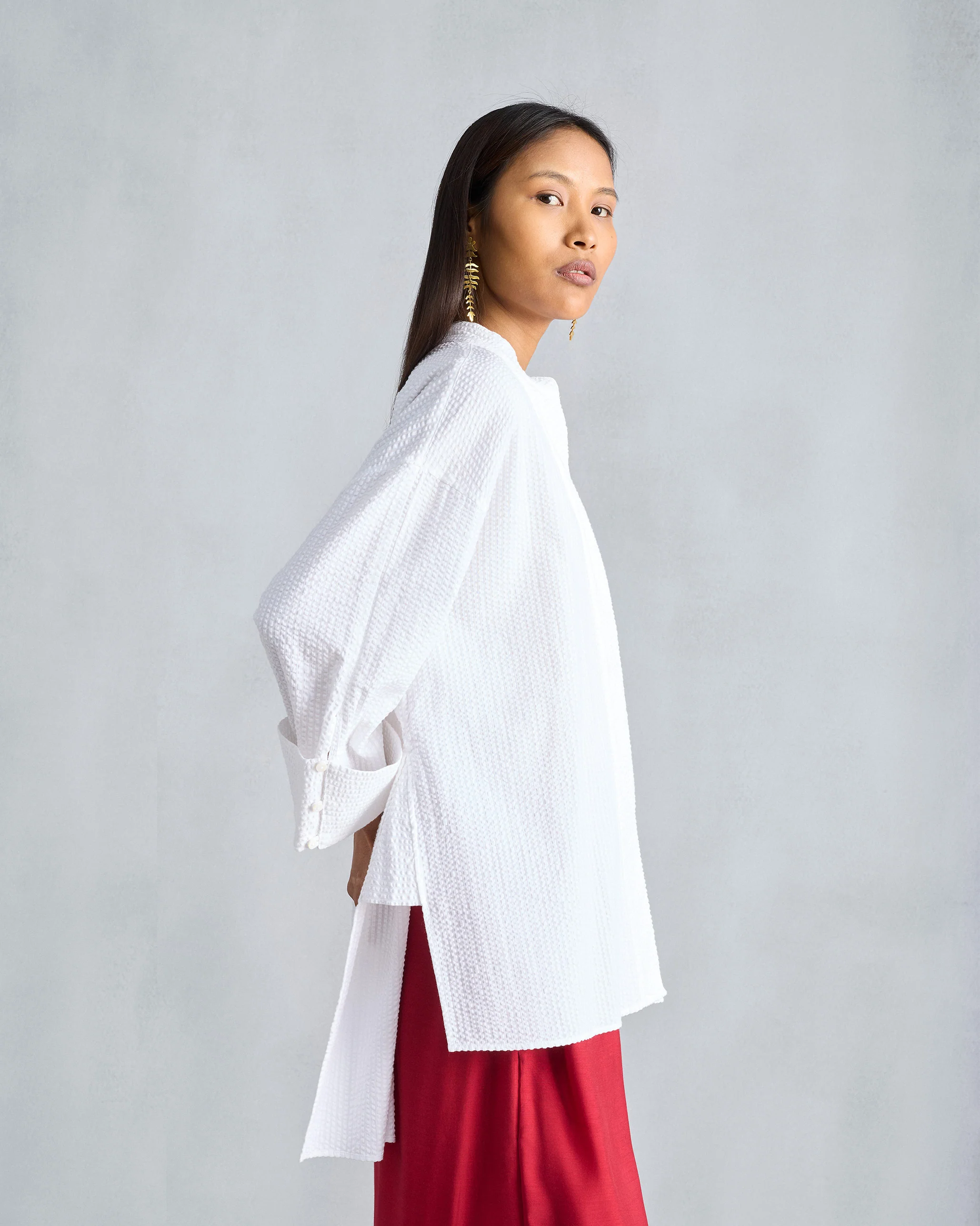 Cirrus Shirt - White Seersucker - Image 3