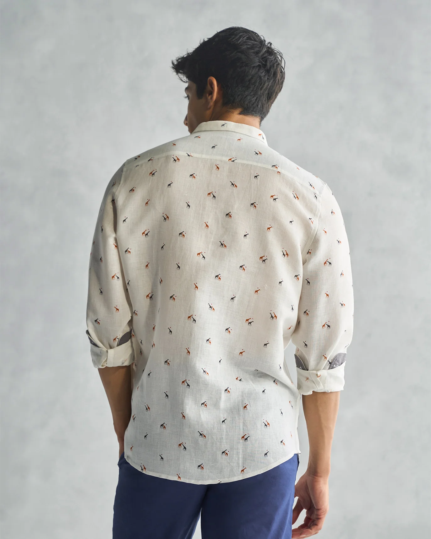 Classic Band Collar Shirt - Ivory - Image 5