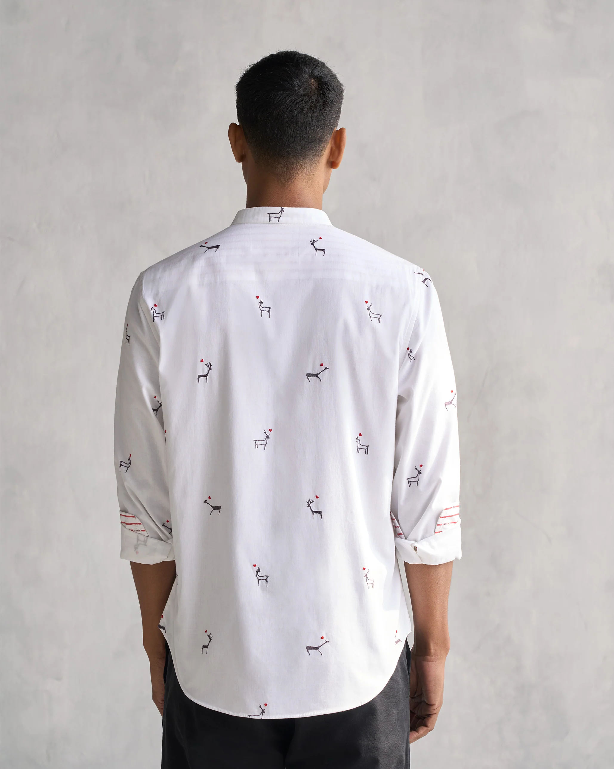 Classic Band Collar Shirt - Multi - Image 6