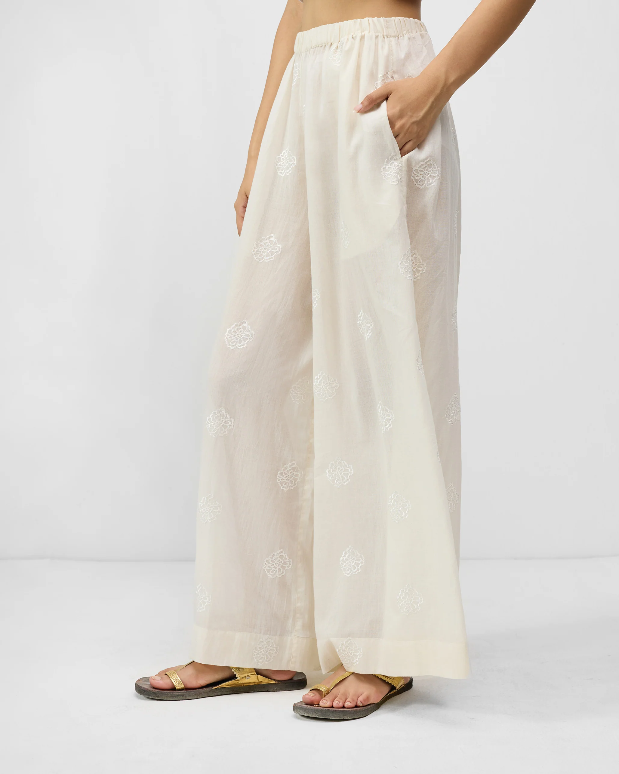 Classic Pyjamas - Ivory Embroidered - Image 3