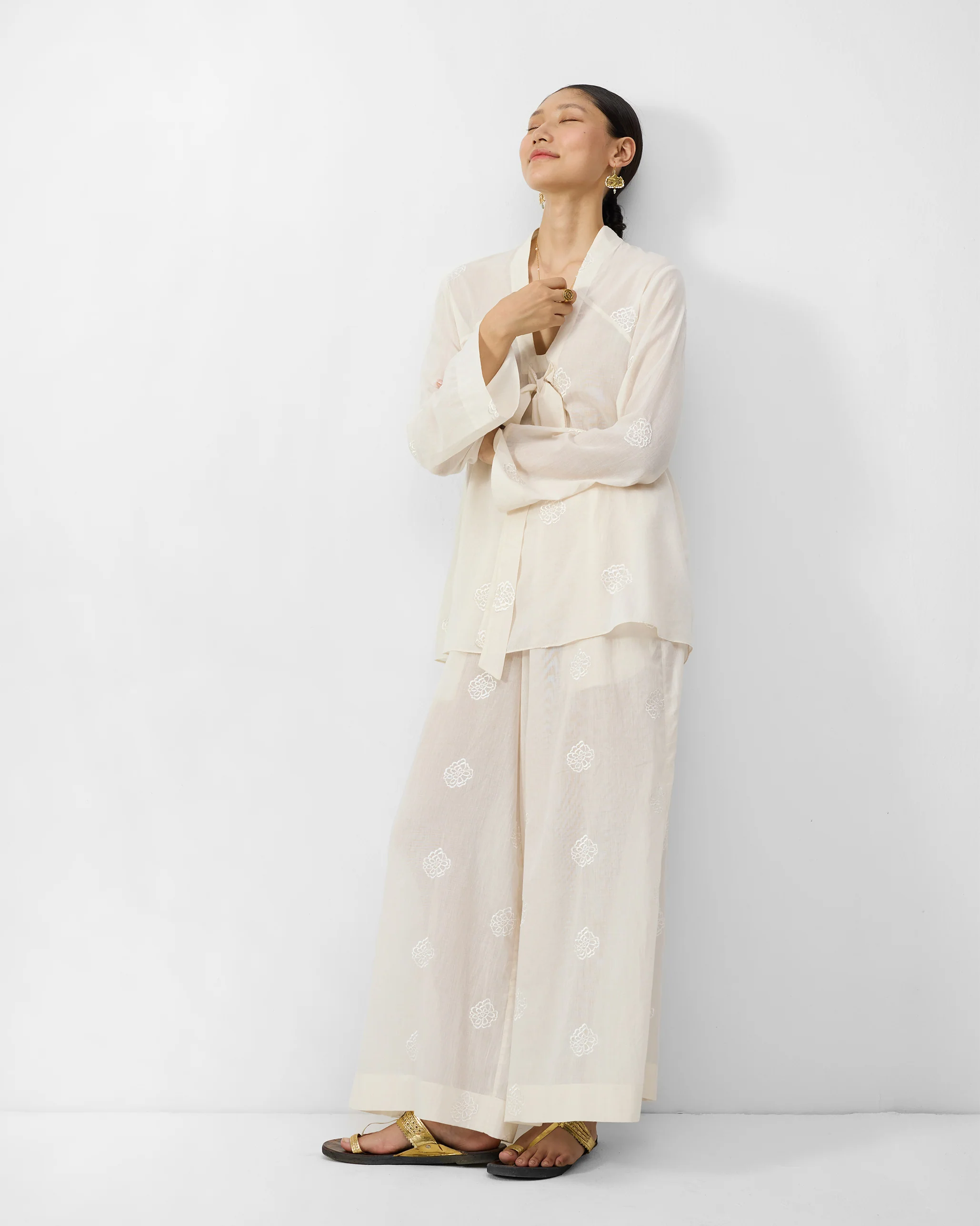 Classic Pyjamas - Ivory Embroidered - Image 6