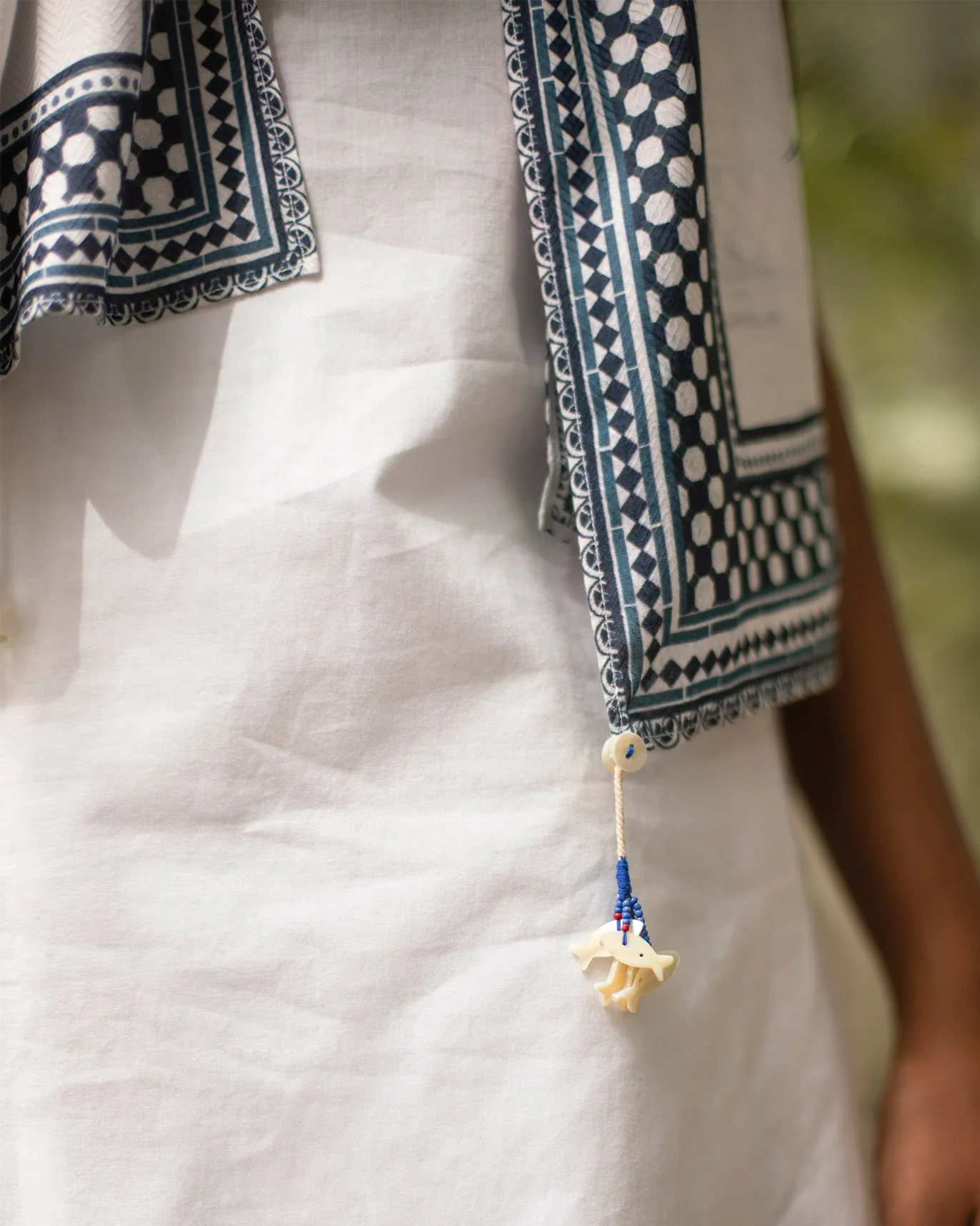 Coast Scarf - White & Blue - Image 2