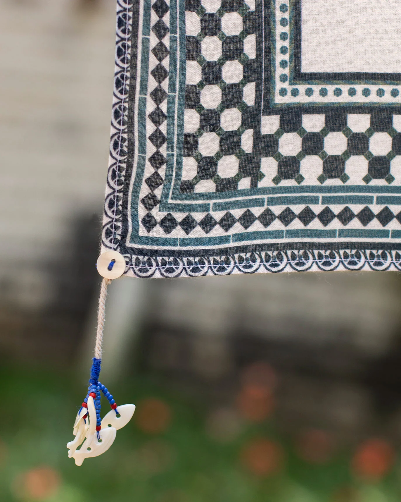 Coast Scarf - White & Blue - Image 4