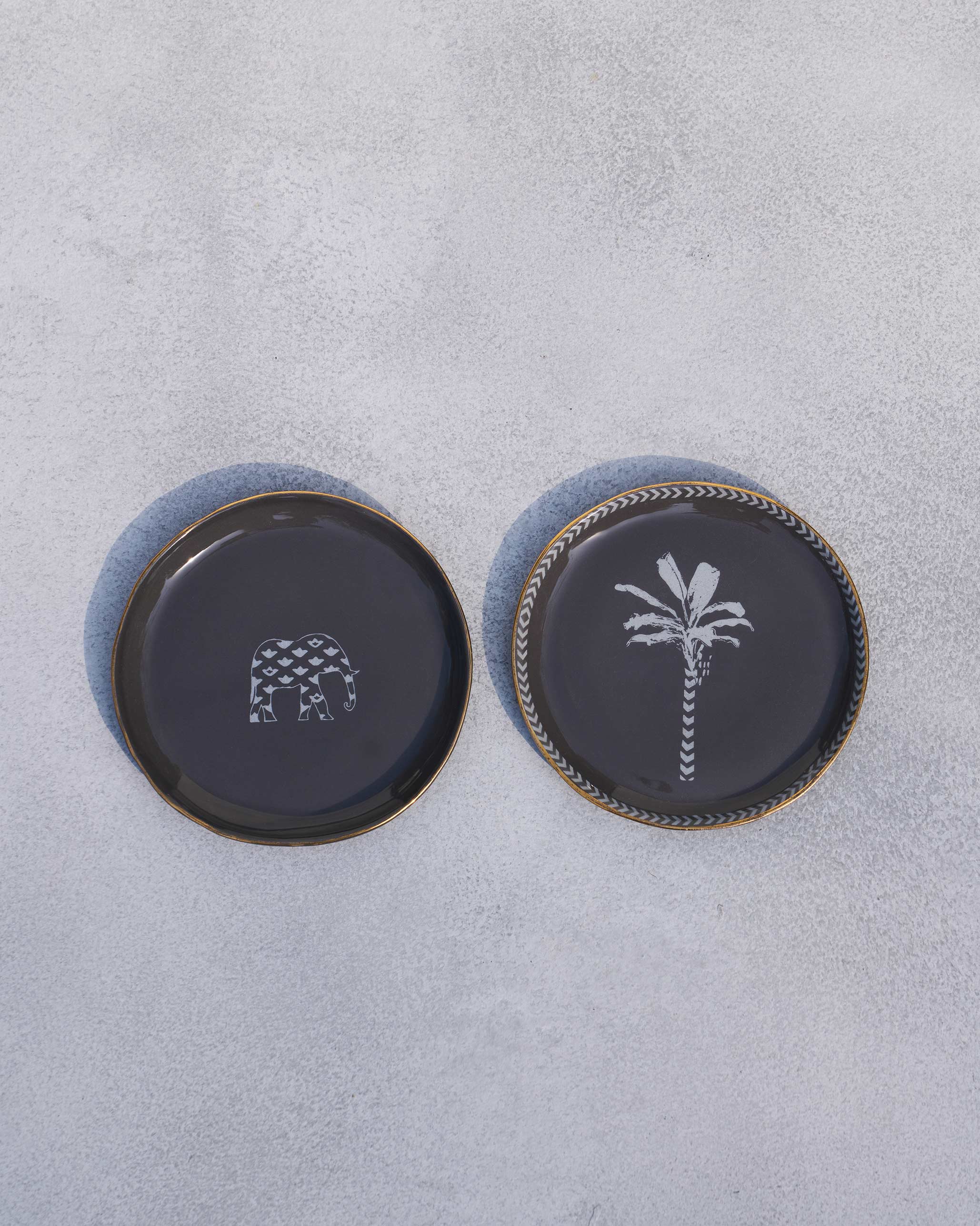 Coastal Tea Plates (Set of 2) - Charcoal - Image 2