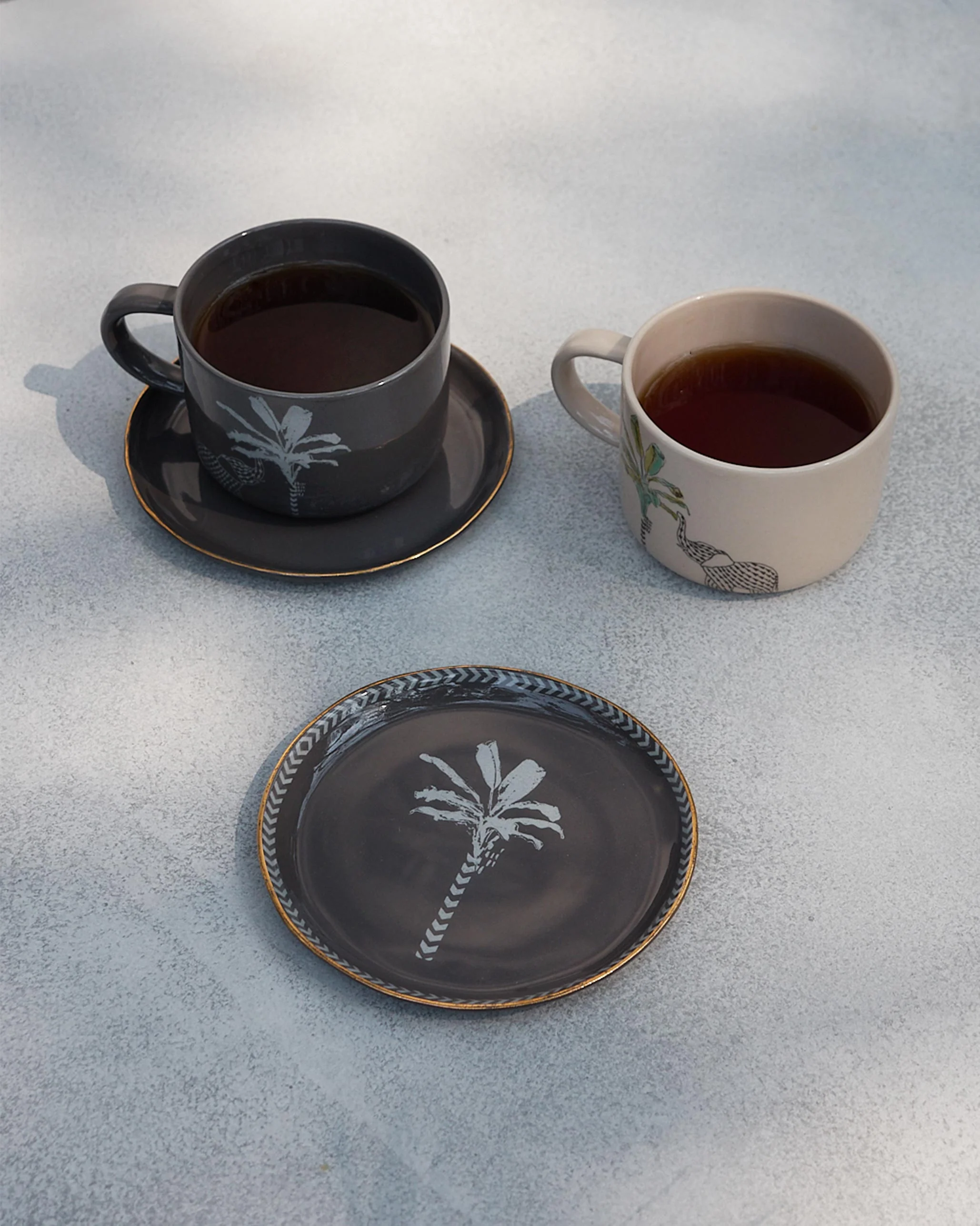 Coastal Tea Plates (Set of 2) - Charcoal - Image 4