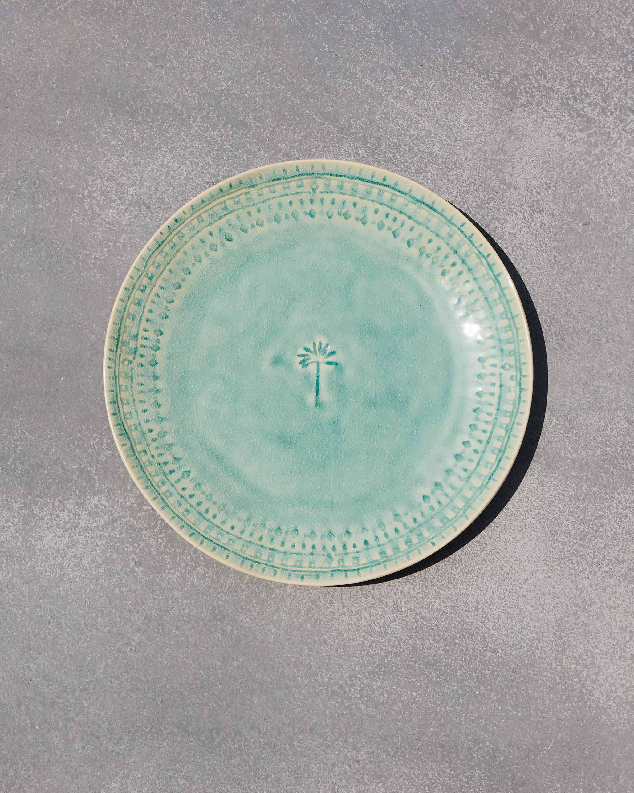 Coco Palm Dinner Plate - Aqua - Image 4