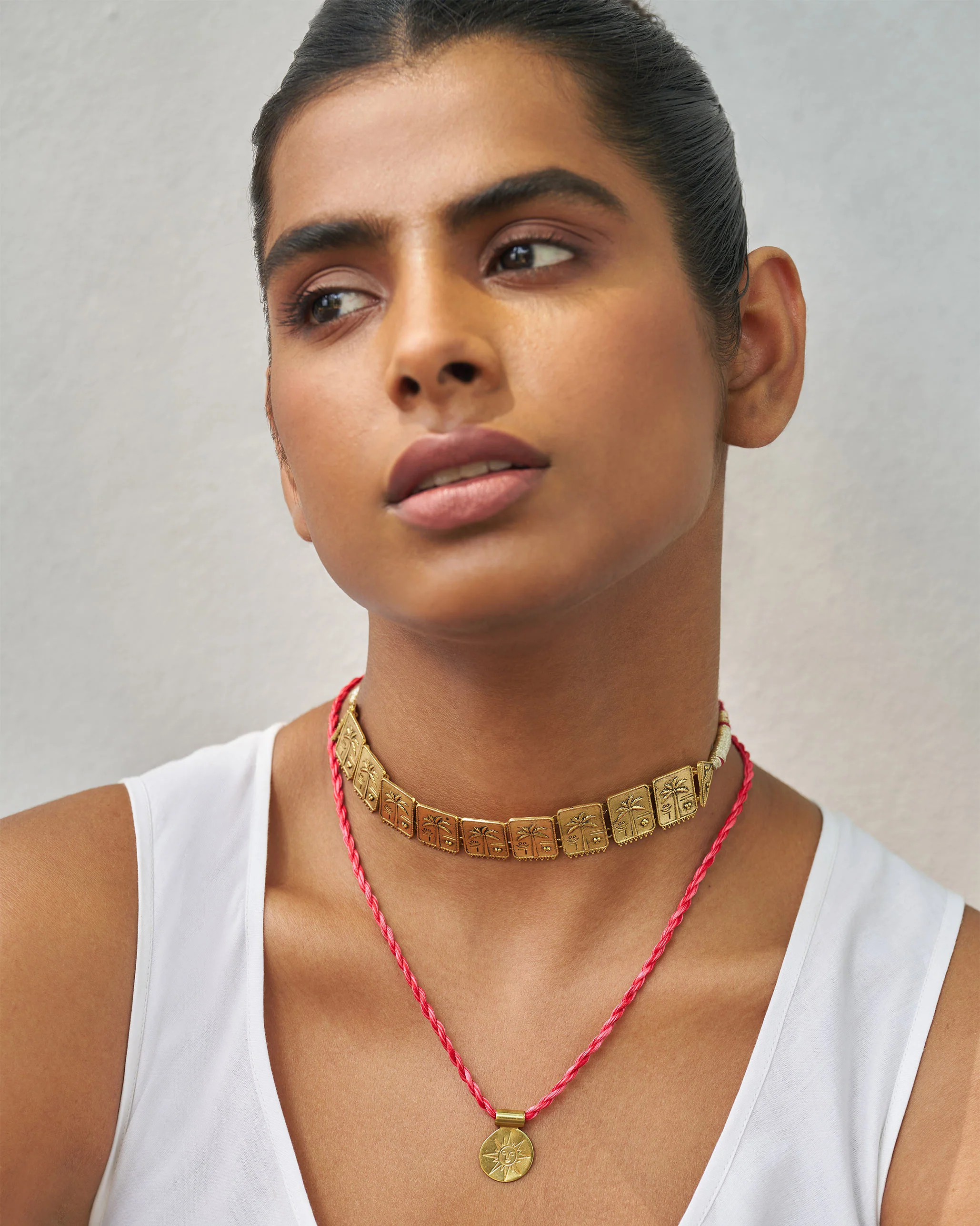 Coco Palm Necklace - Antique Gold - Image 5