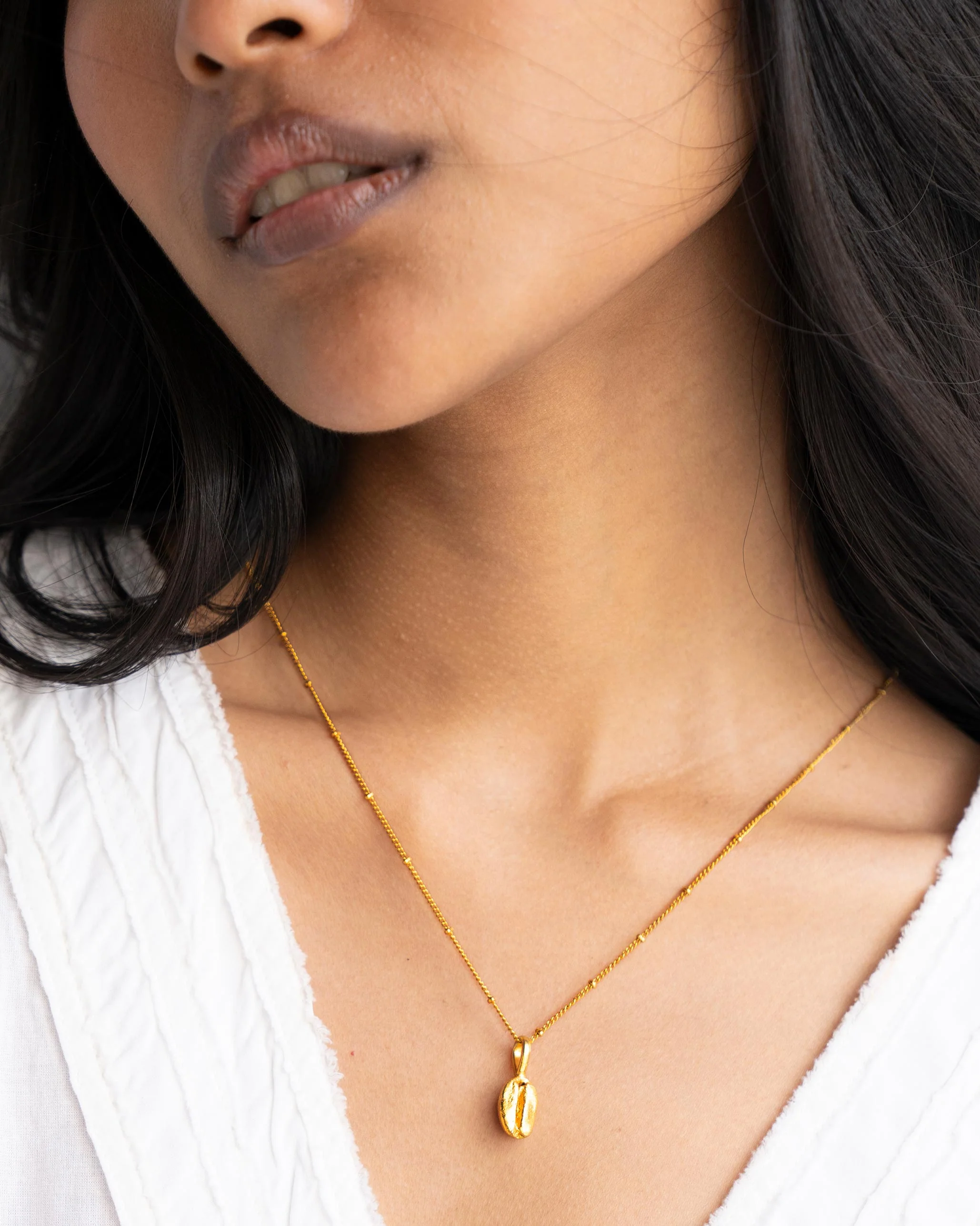 Coffee Bean Charm - Gold - Image 2