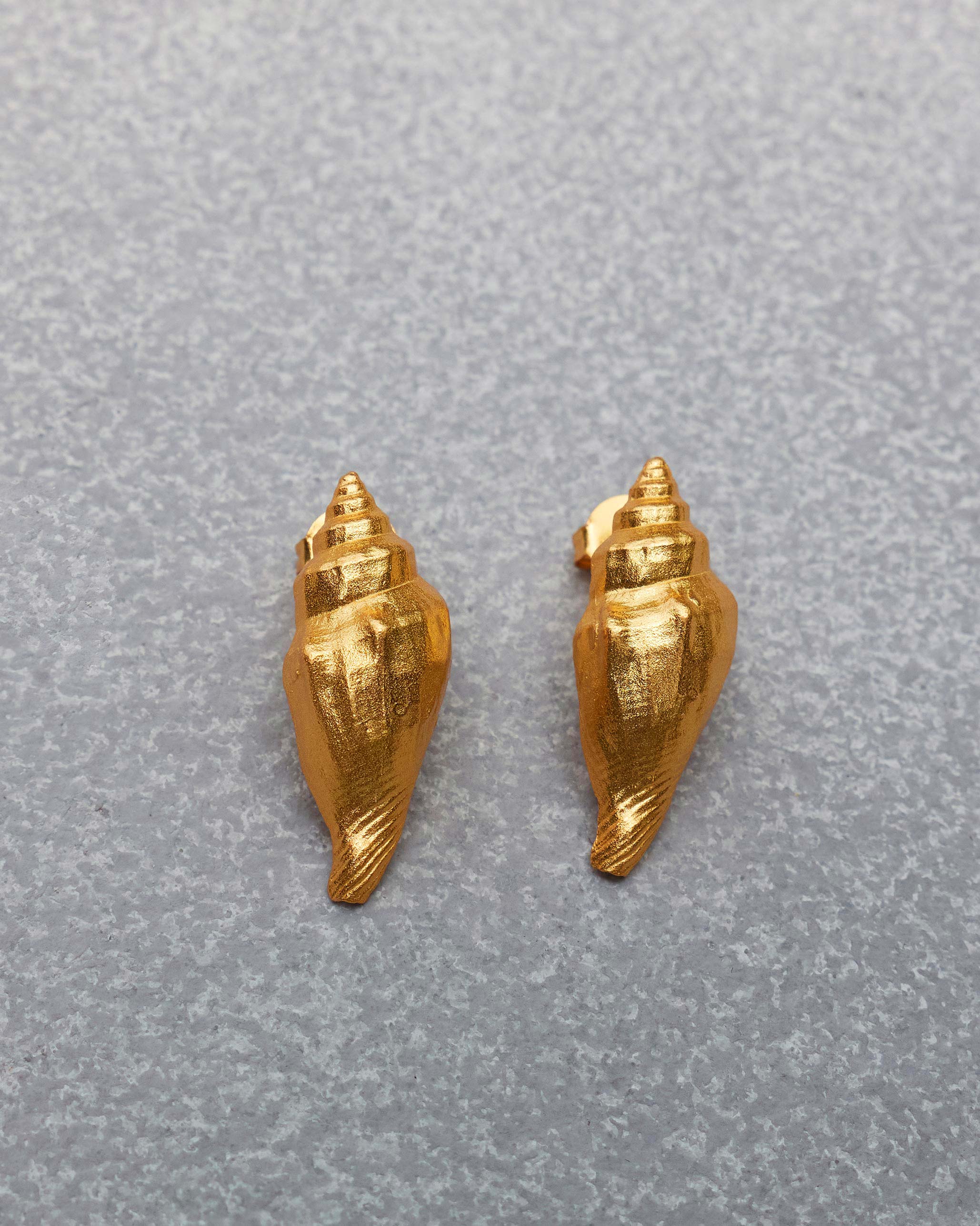 Coil Shell Earrings - Gold - Image 2