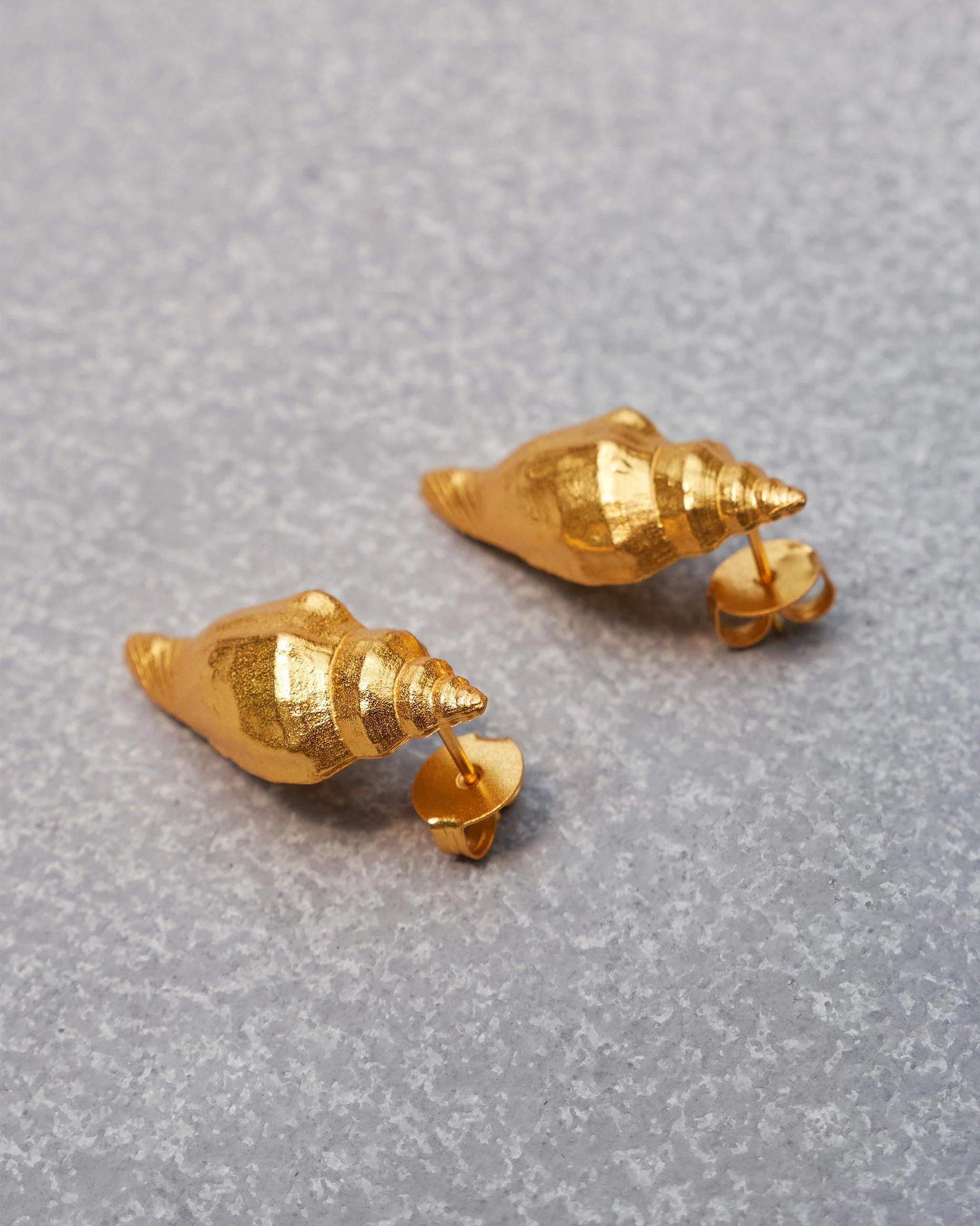 Coil Shell Earrings - Gold - Image 3