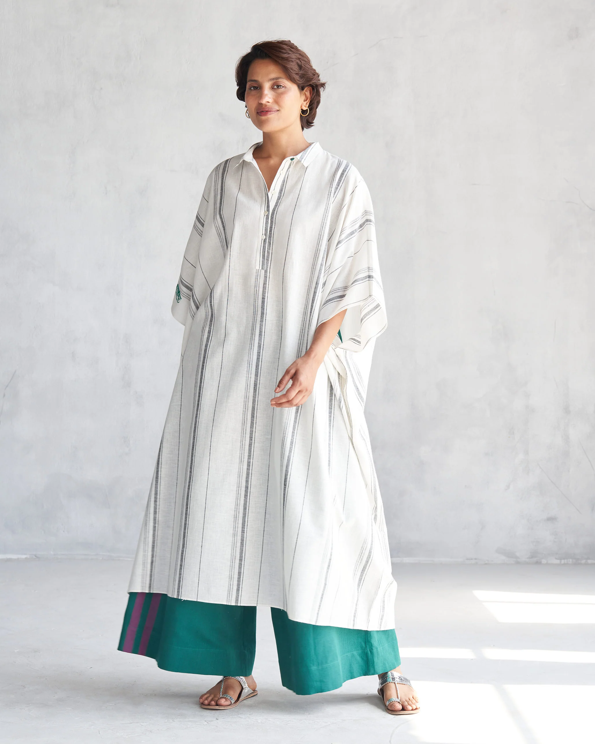 Collared Kaftan - Ivory - Image 6