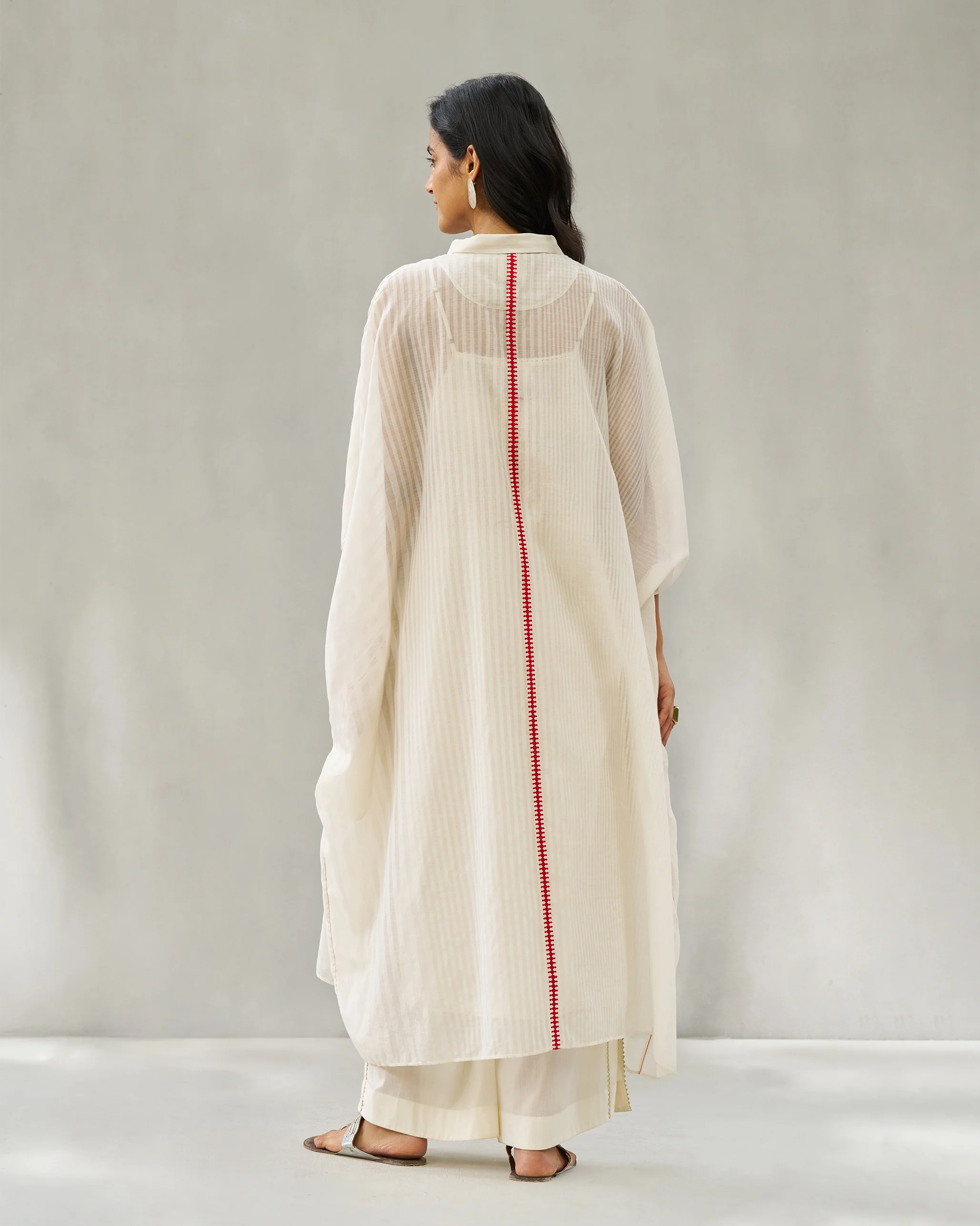 Collared Kaftan - Ivory - Image 5
