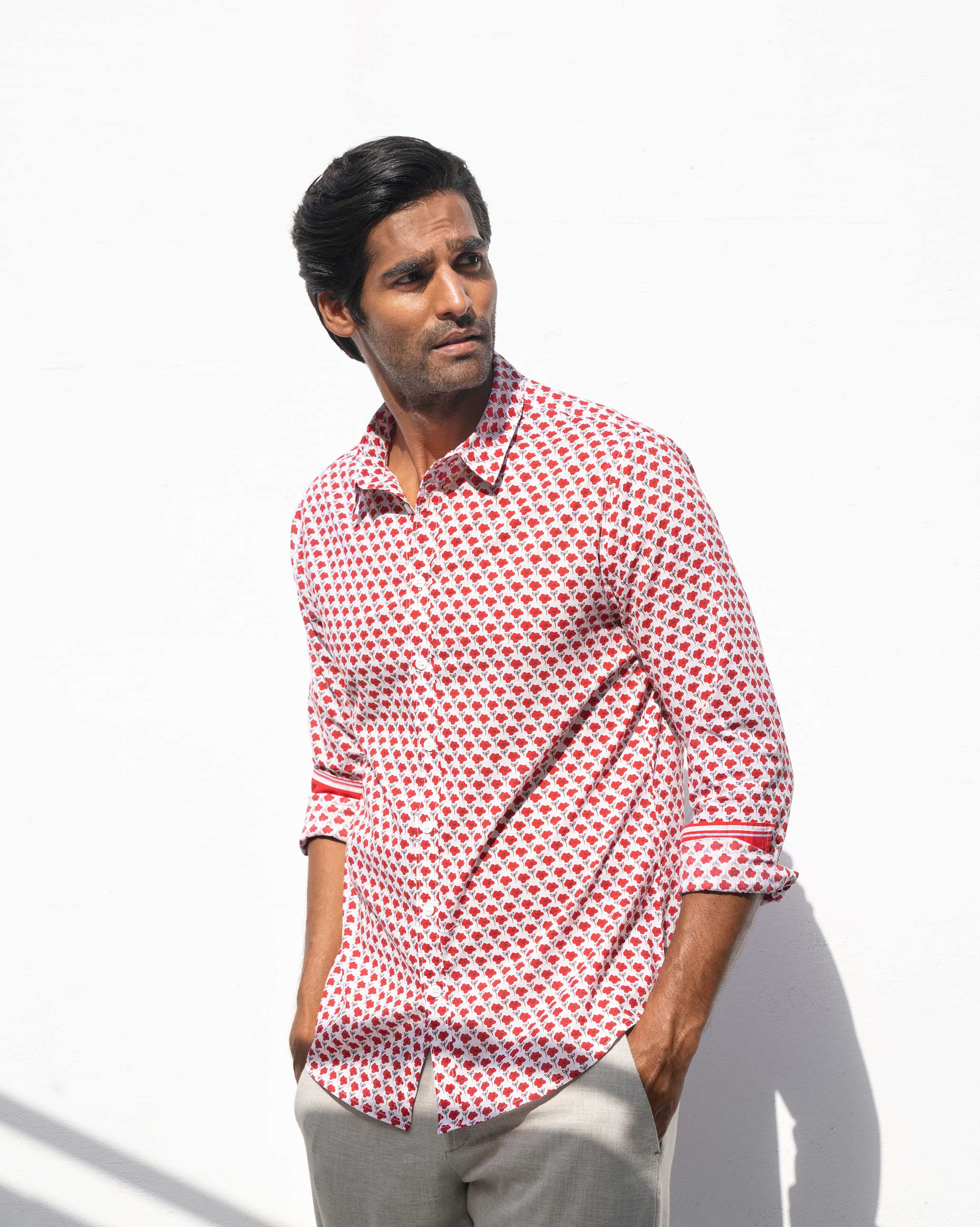 Collared Kochi Shirt - Red - Image 3