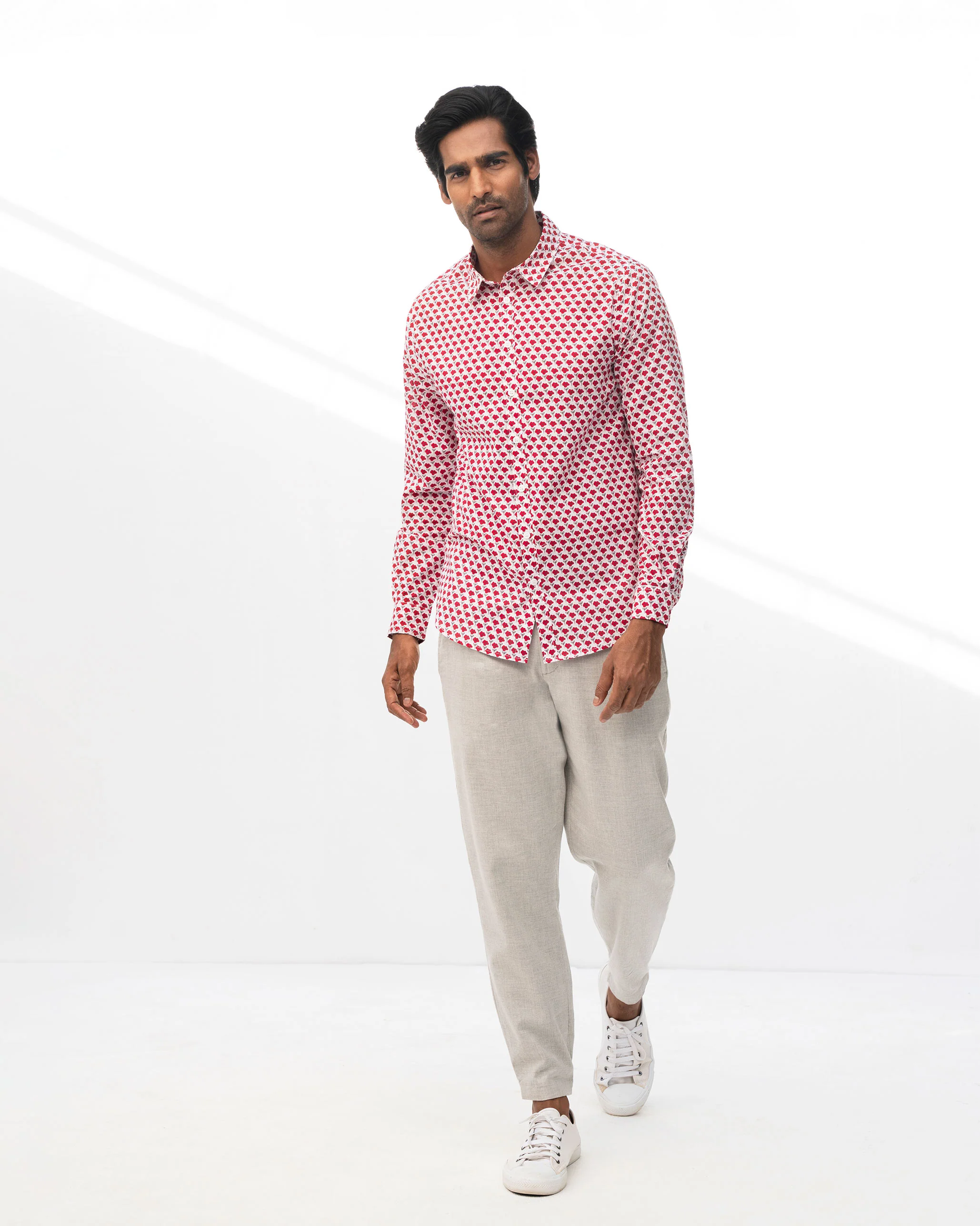 Collared Kochi Shirt - Red - Image 5