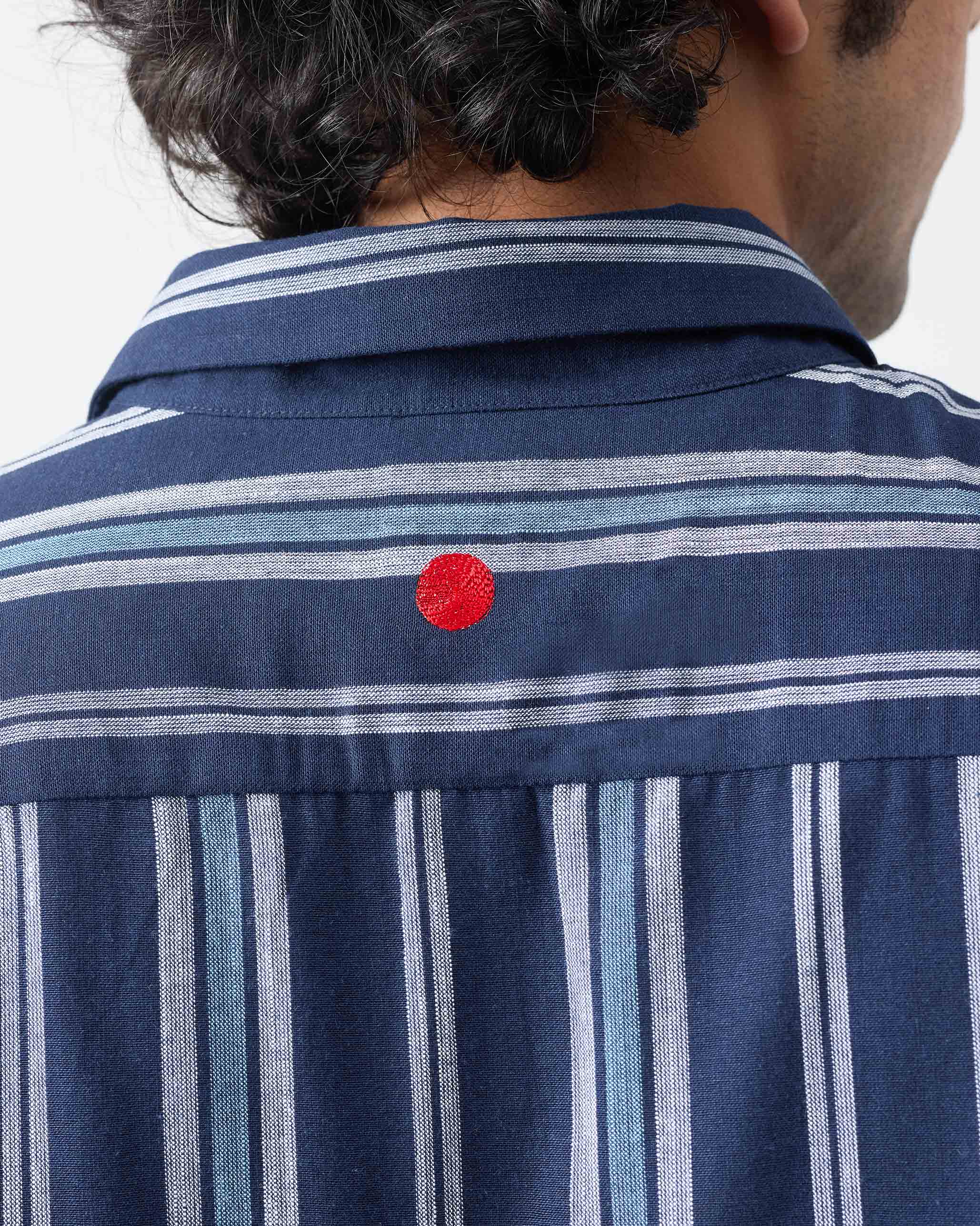 Comoros Kurta - Blue & Navy Stripes - Image 4