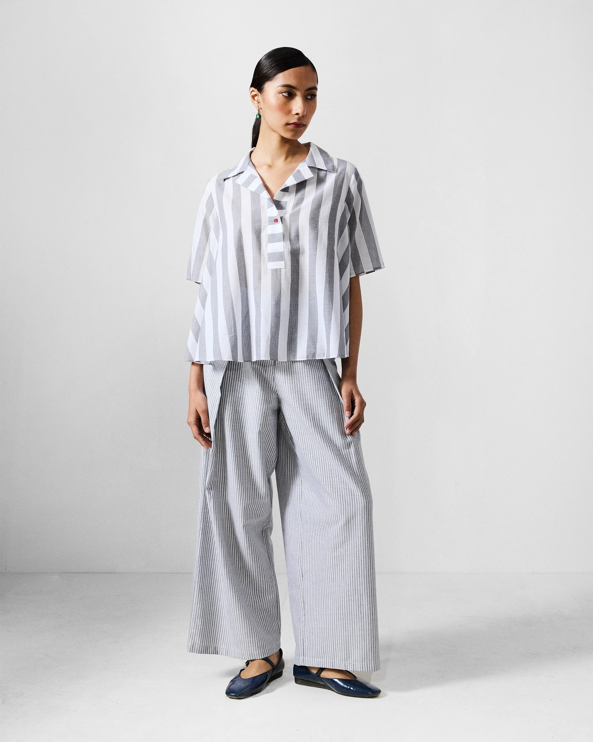 Costa Pants - Grey & White Stripes - Image 5