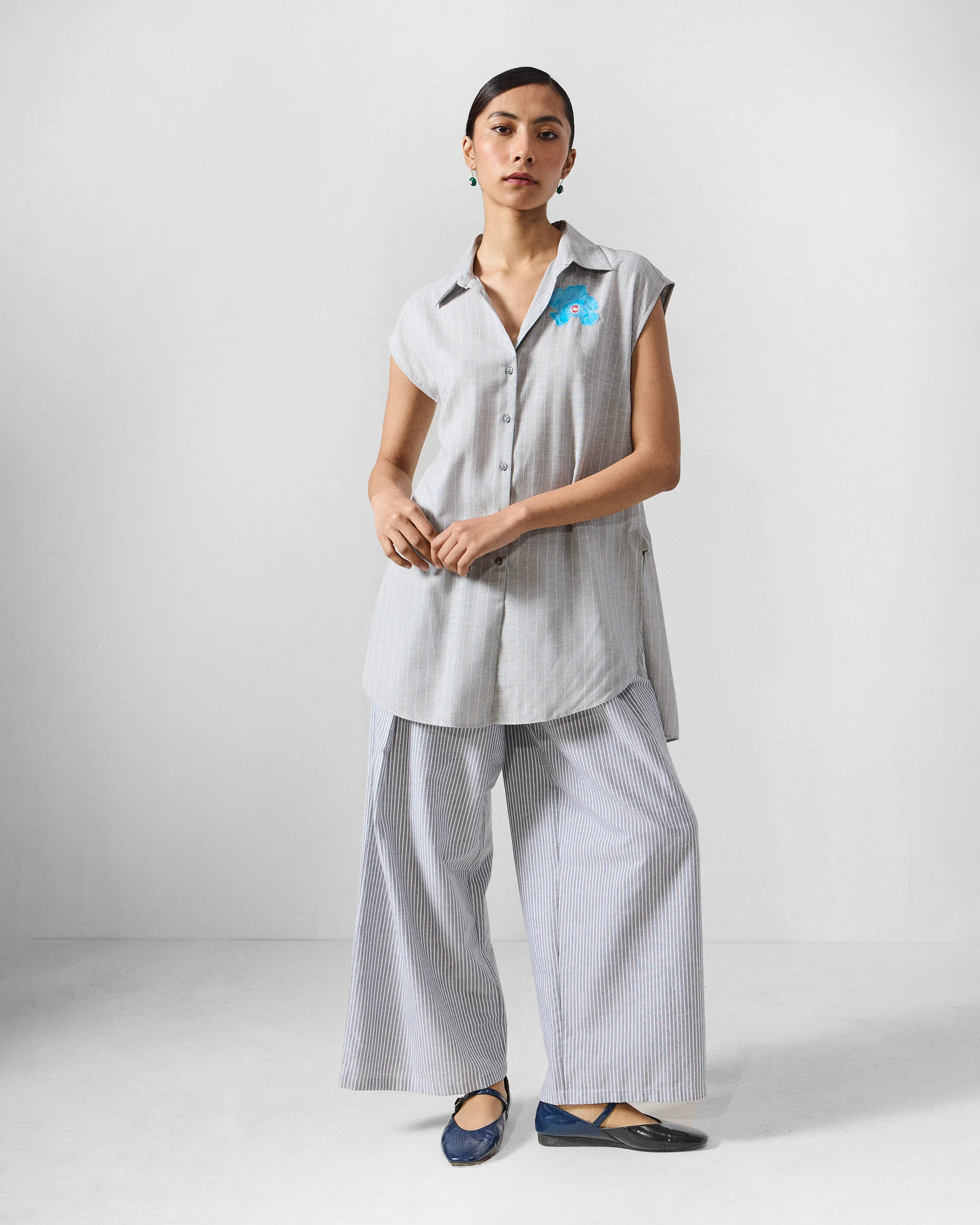 Costa Pants - Grey & White Stripes - Image 6