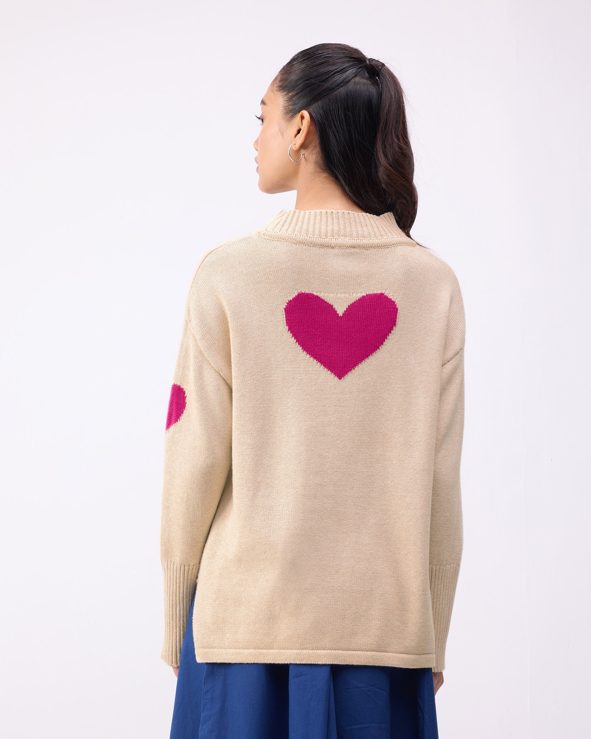 Cosy Turtle Neck Sweater - Oatmeal - Image 4