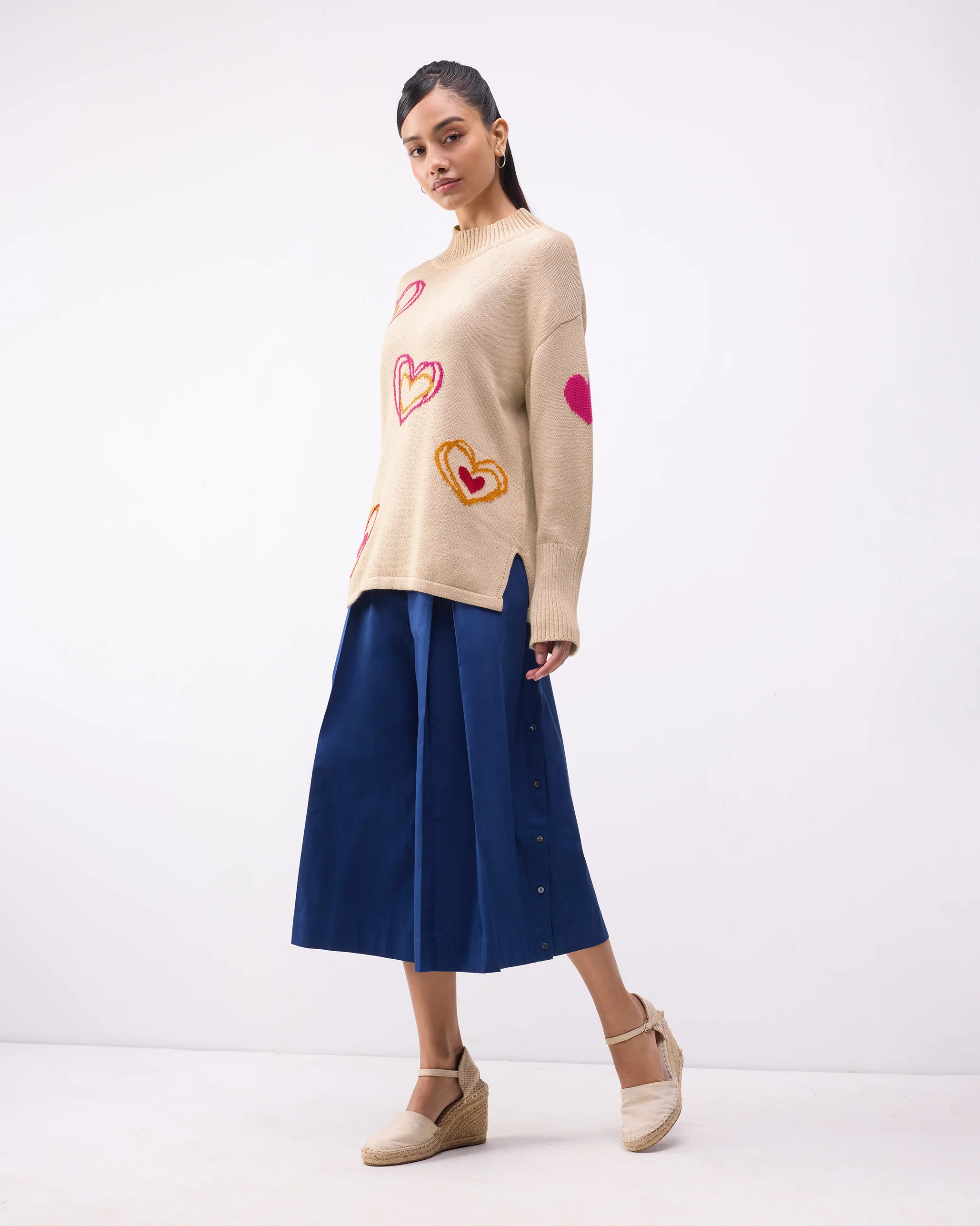Cosy Turtle Neck Sweater - Oatmeal - Image 6