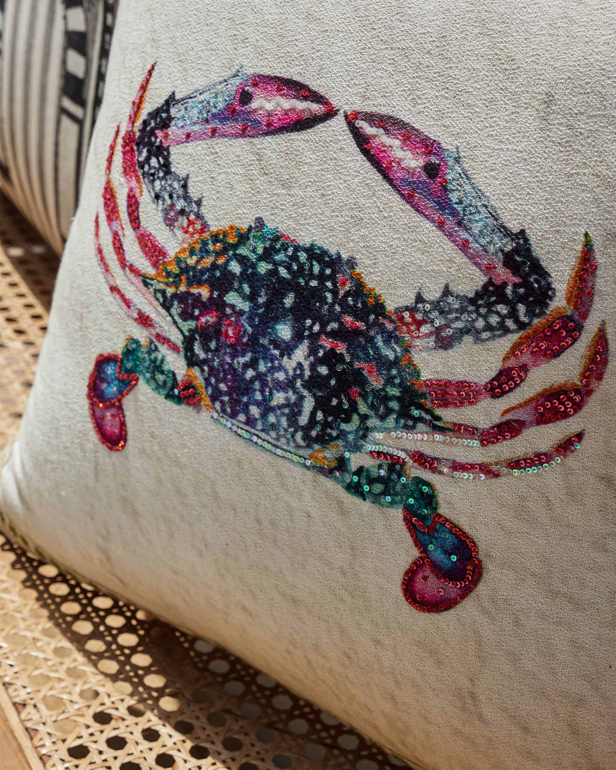 Crab Cushion Cover - Blue - Image 3