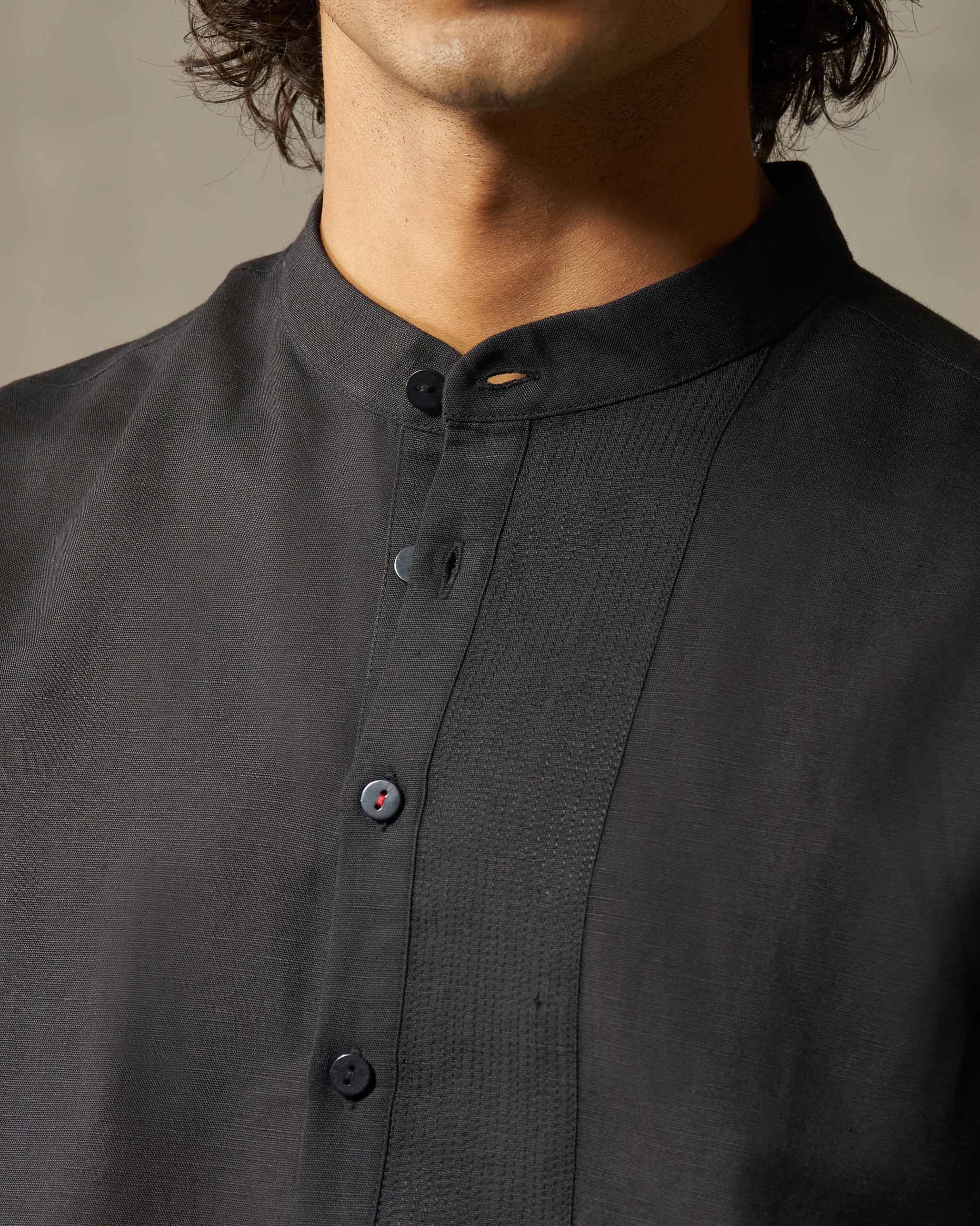 Crescent Kurta - Black - Image 3