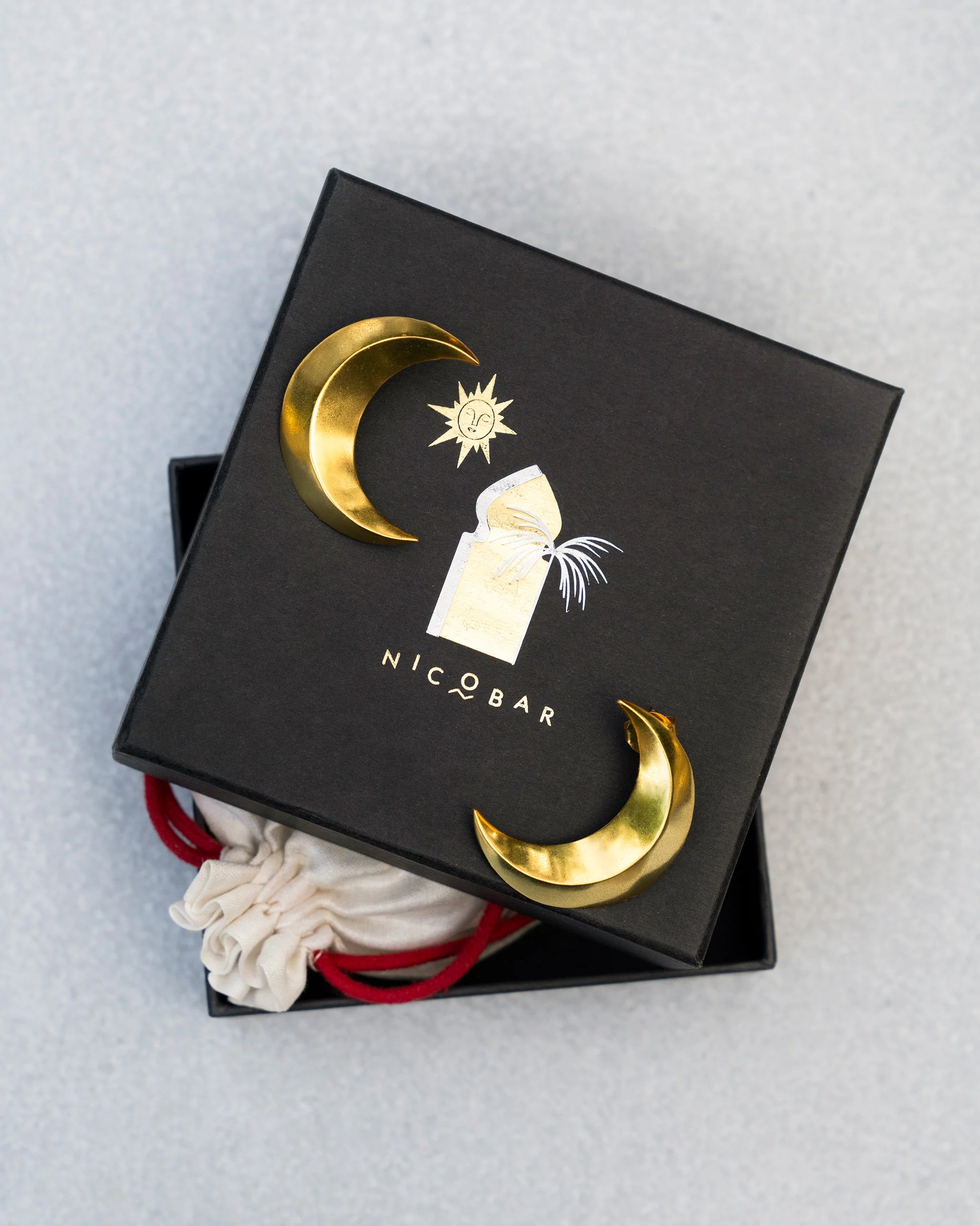Crescent Studs Small - Gold - Image 2