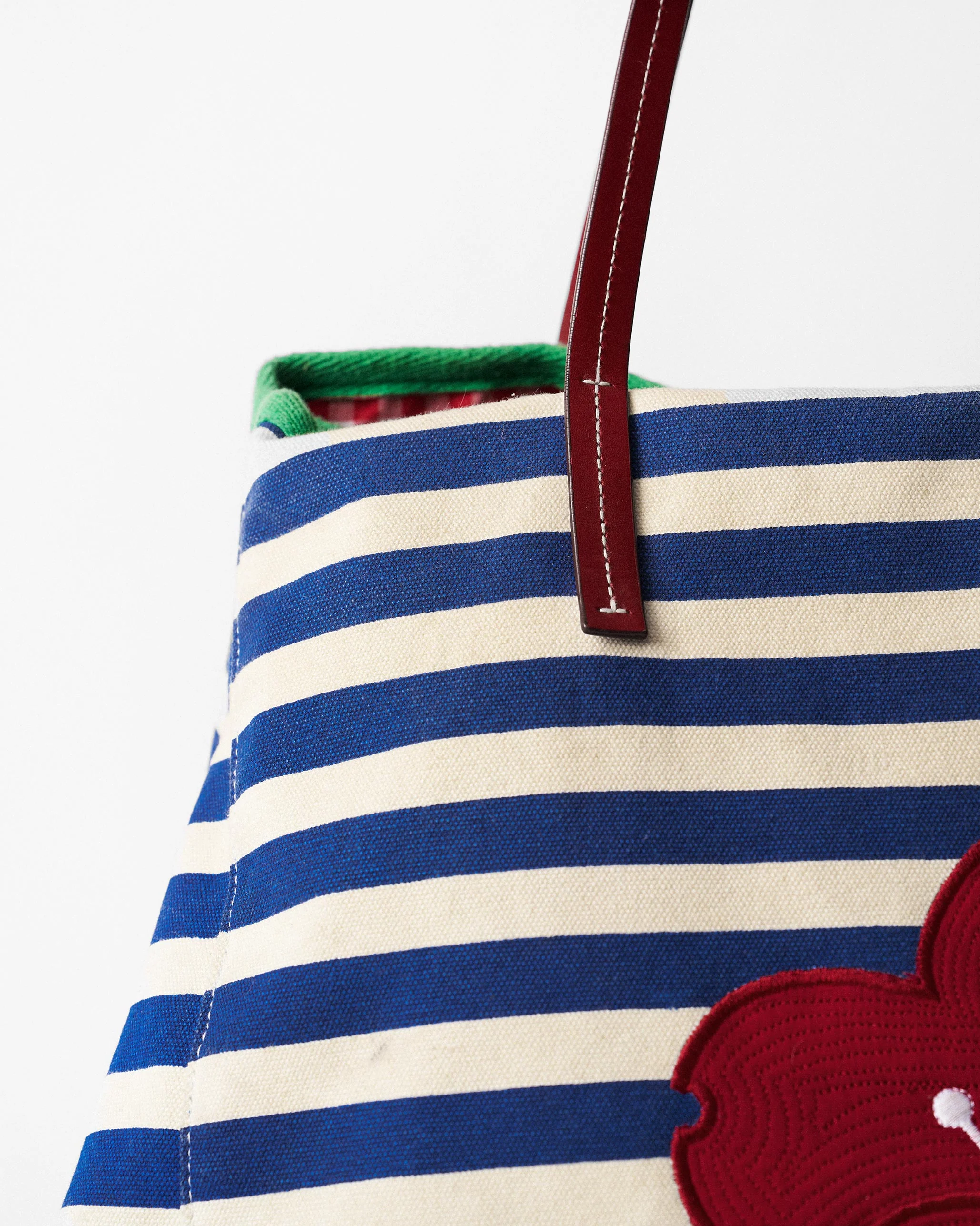 Crimson Bloom Bag - Blue & White Stripes - Image 4