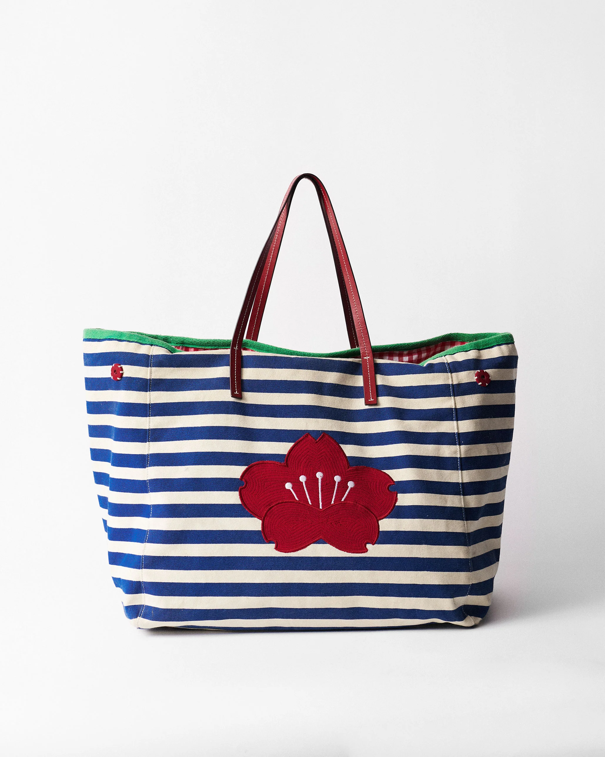 Crimson Bloom Bag - Blue & White Stripes - Image 5