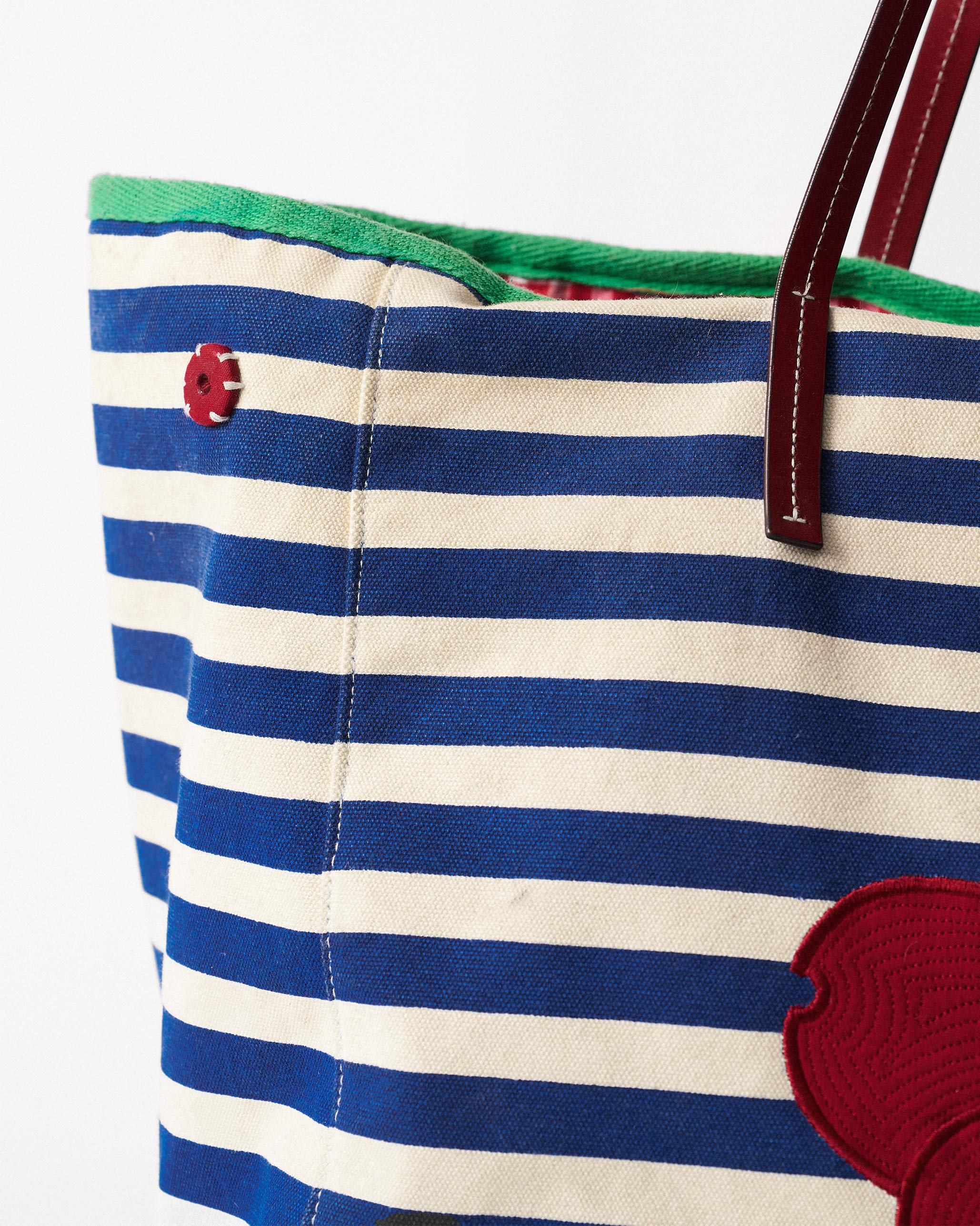 Crimson Bloom Bag - Blue & White Stripes - Image 6