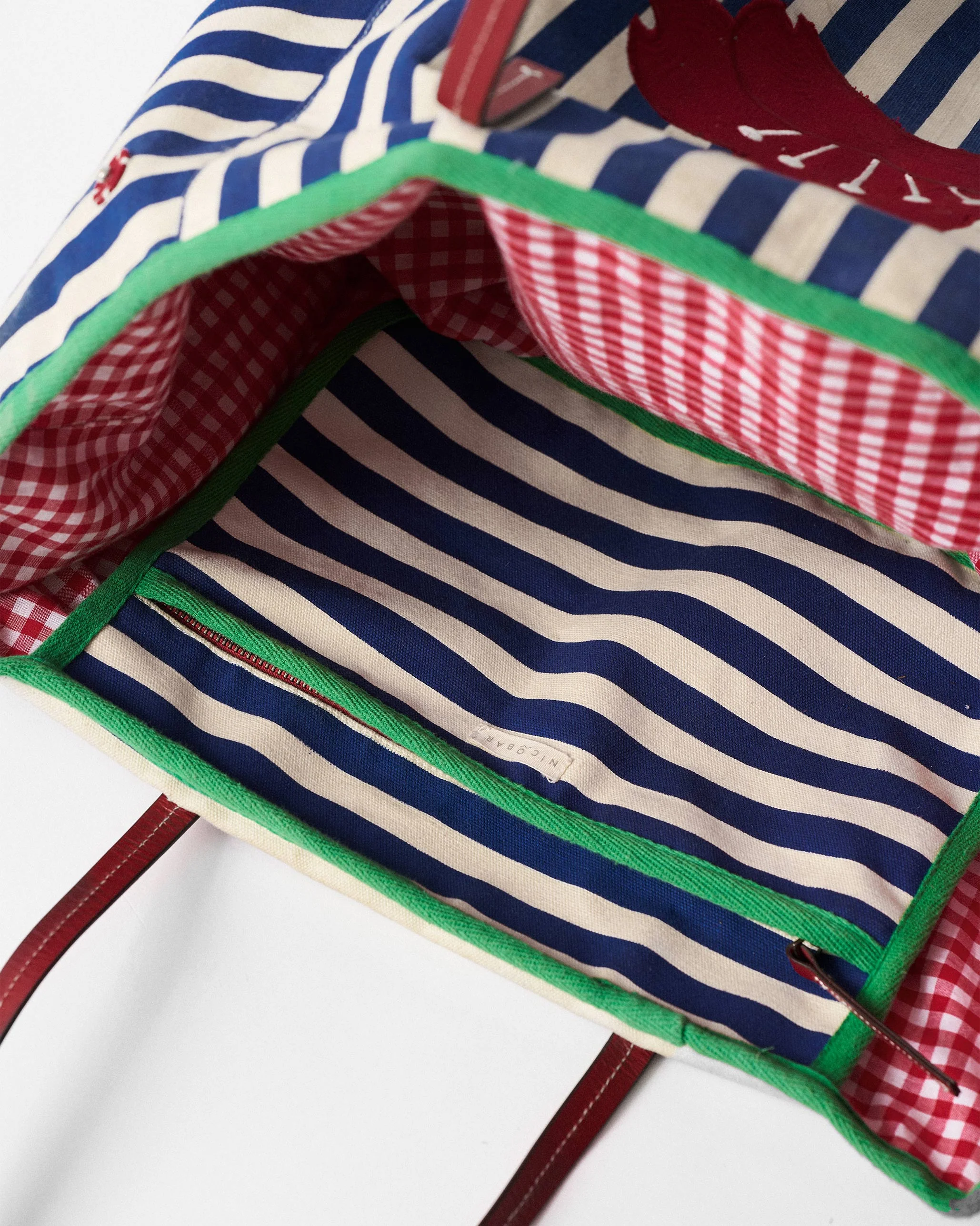 Crimson Bloom Bag - Blue & White Stripes - Image 7