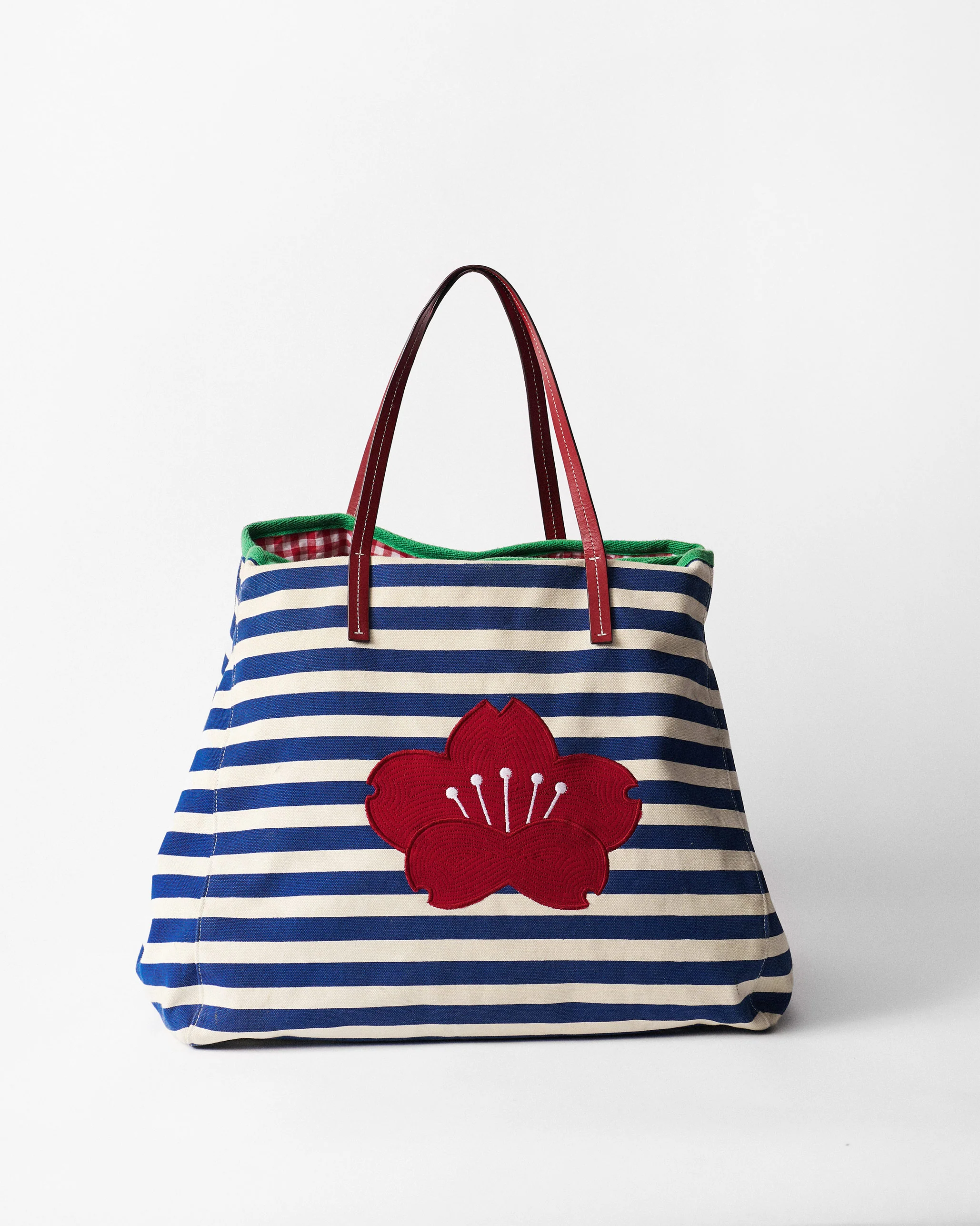 Crimson Bloom Bag - Blue & White Stripes - Image 8