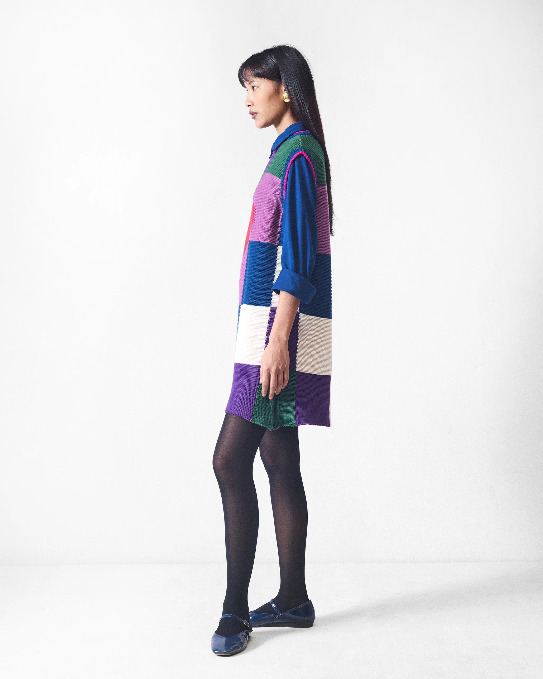 Cross Beat Sweater Dress - Multicolour - Image 2