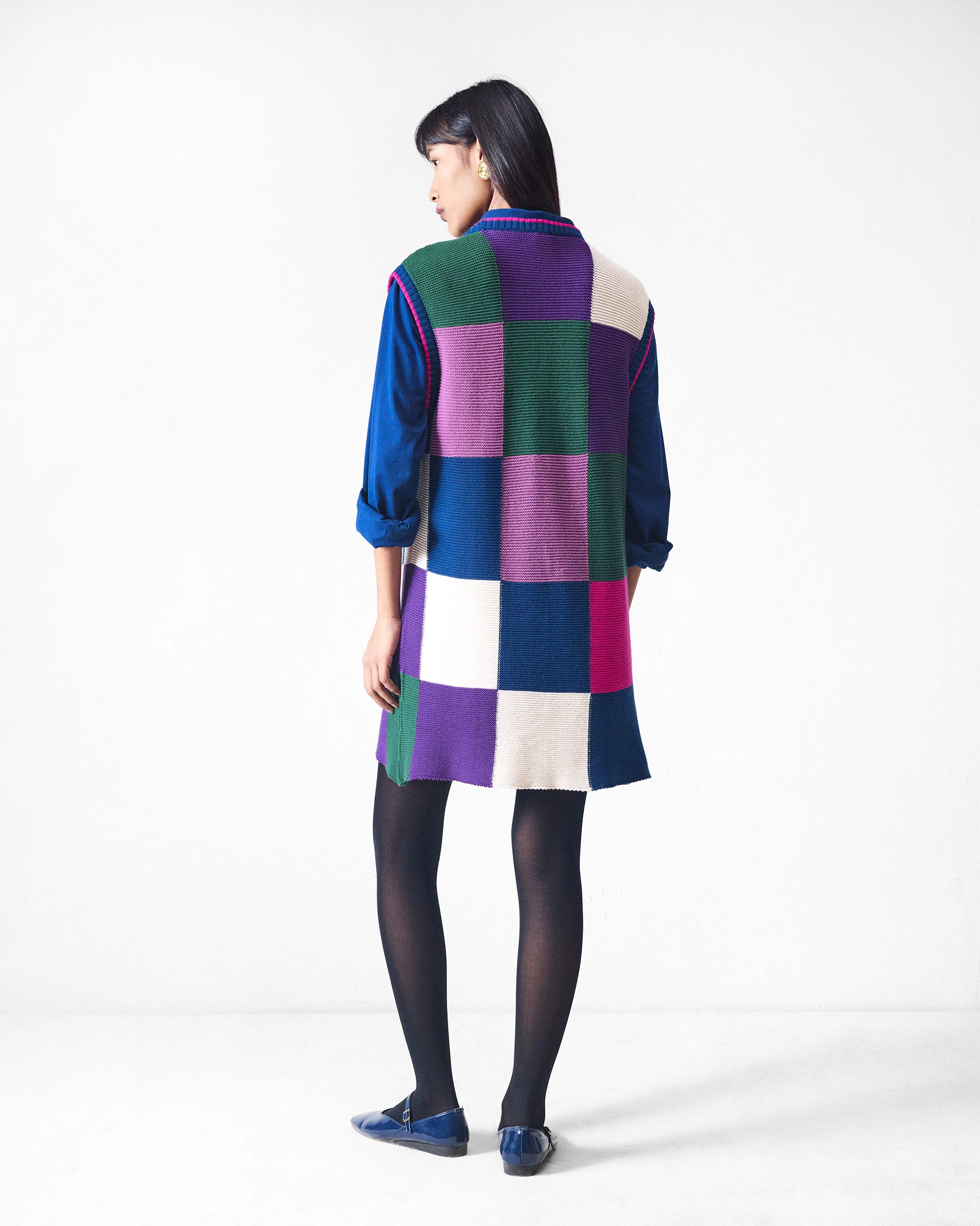 Cross Beat Sweater Dress - Multicolour - Image 3