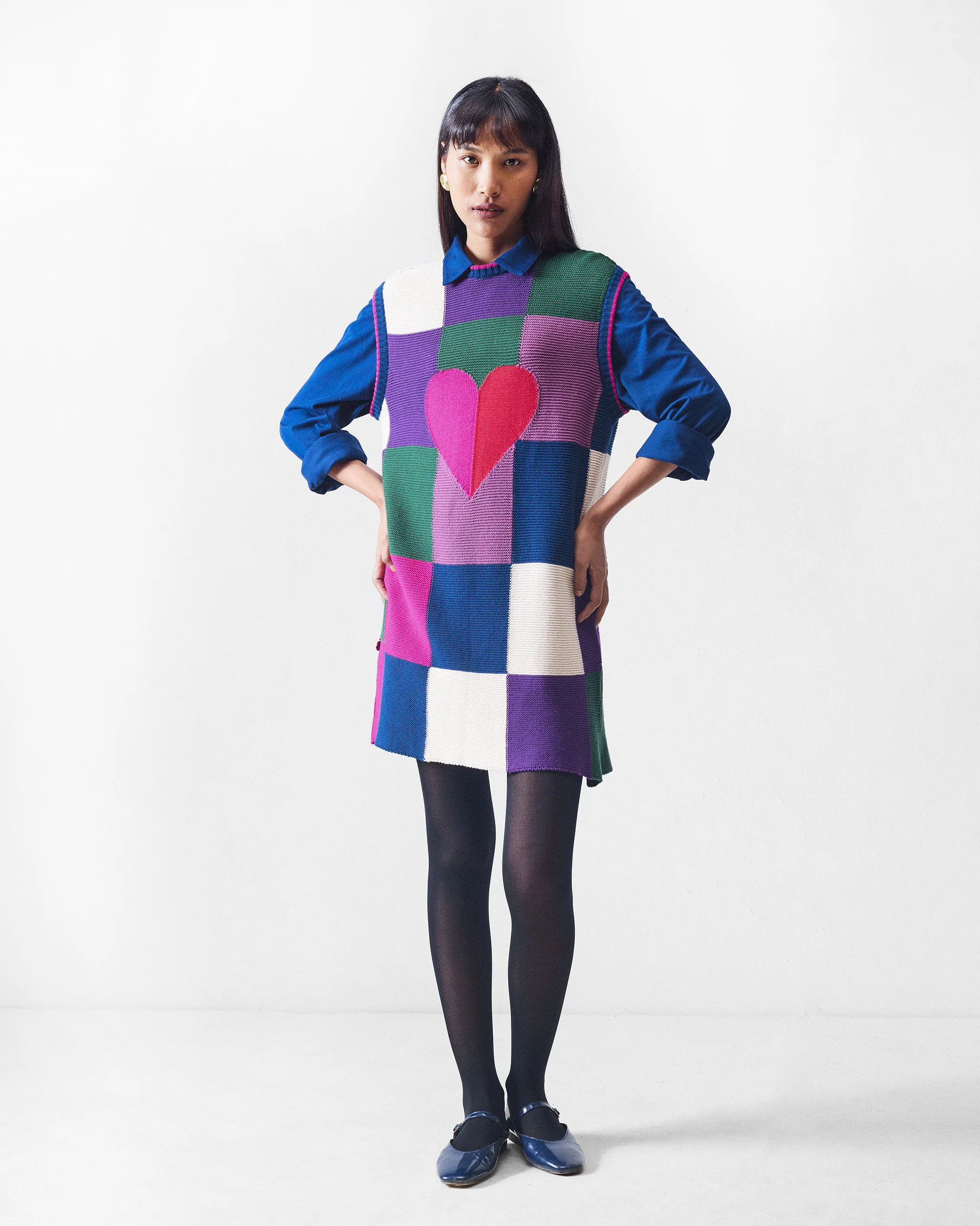 Cross Beat Sweater Dress - Multicolour - Image 6