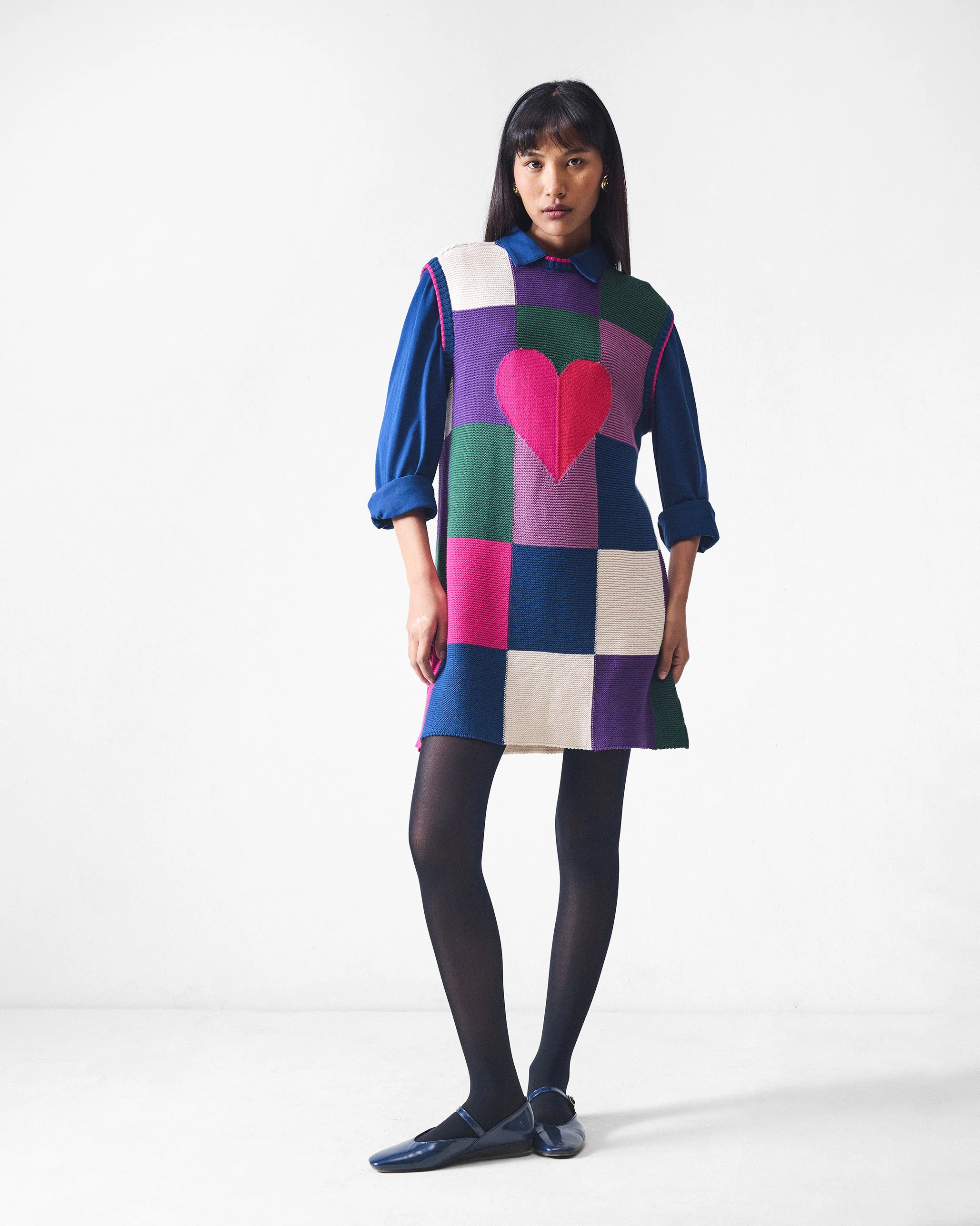 Cross Beat Sweater Dress - Multicolour - Image 7