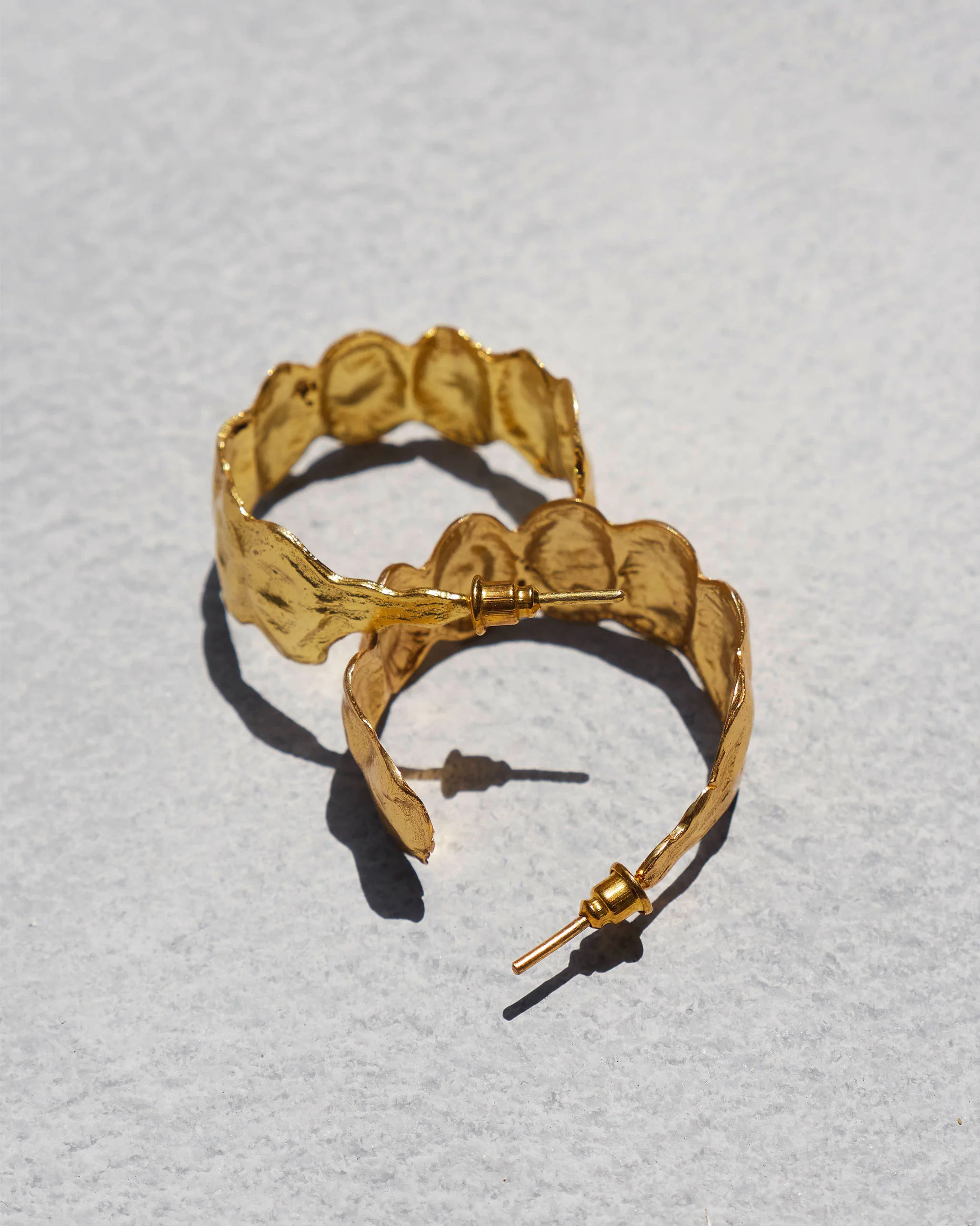 Curved Seed Pod Hoops - Gold - Image 2