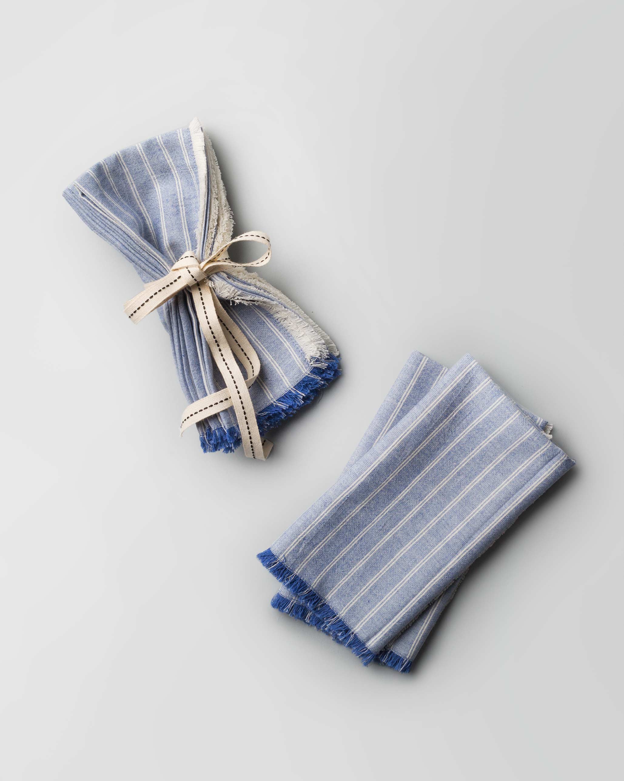 Daburu Stripe Dinner Napkins (Set of 6) - Blue - Image 2