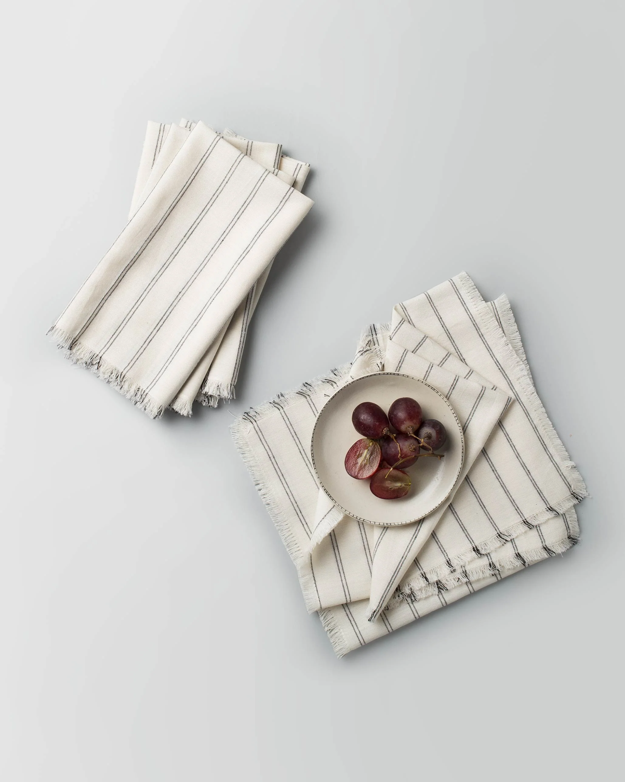 Daburu Stripe Dinner Napkins (Set of 6) - White - Image 2