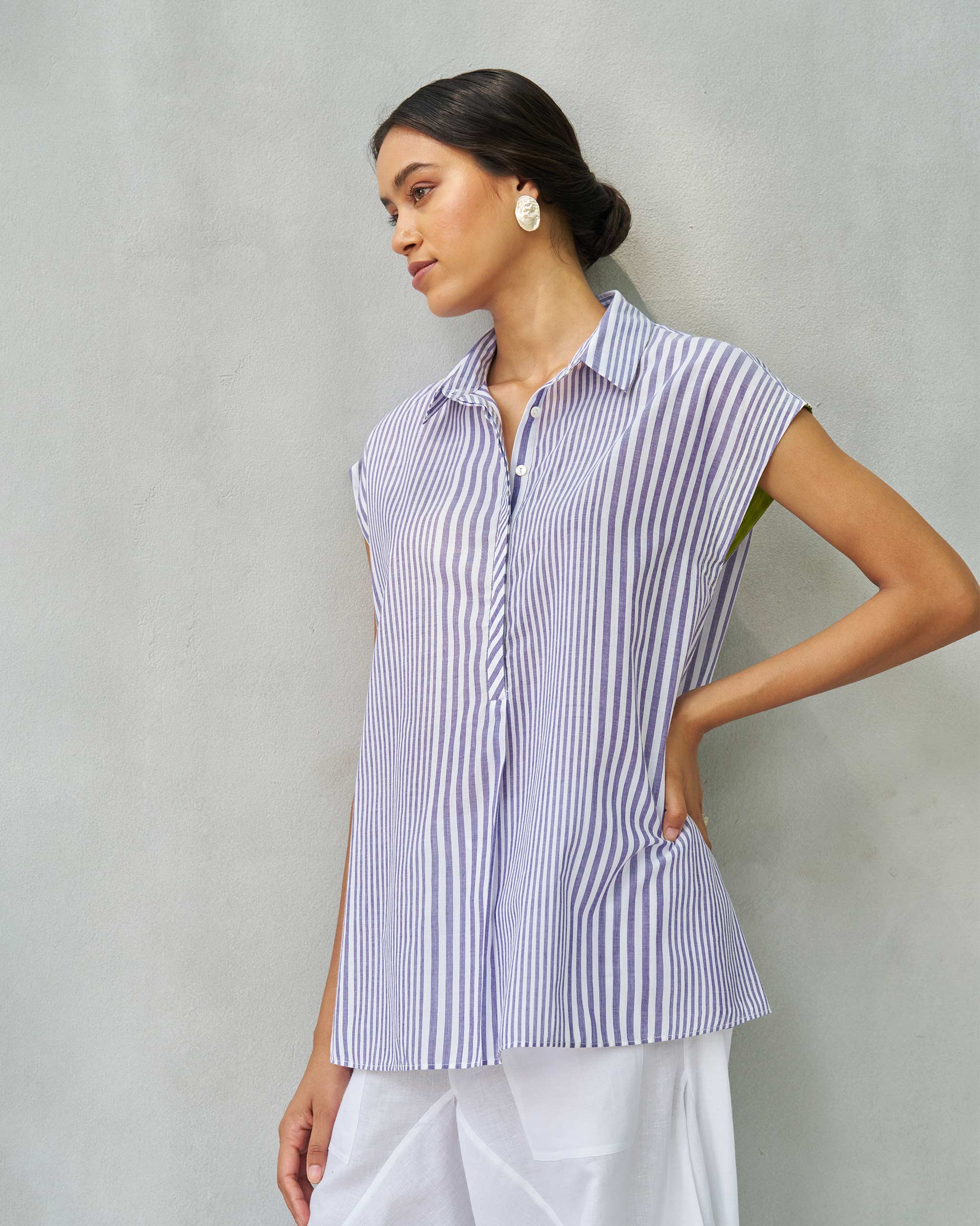 Daisy Top - Purple & White - Image 4