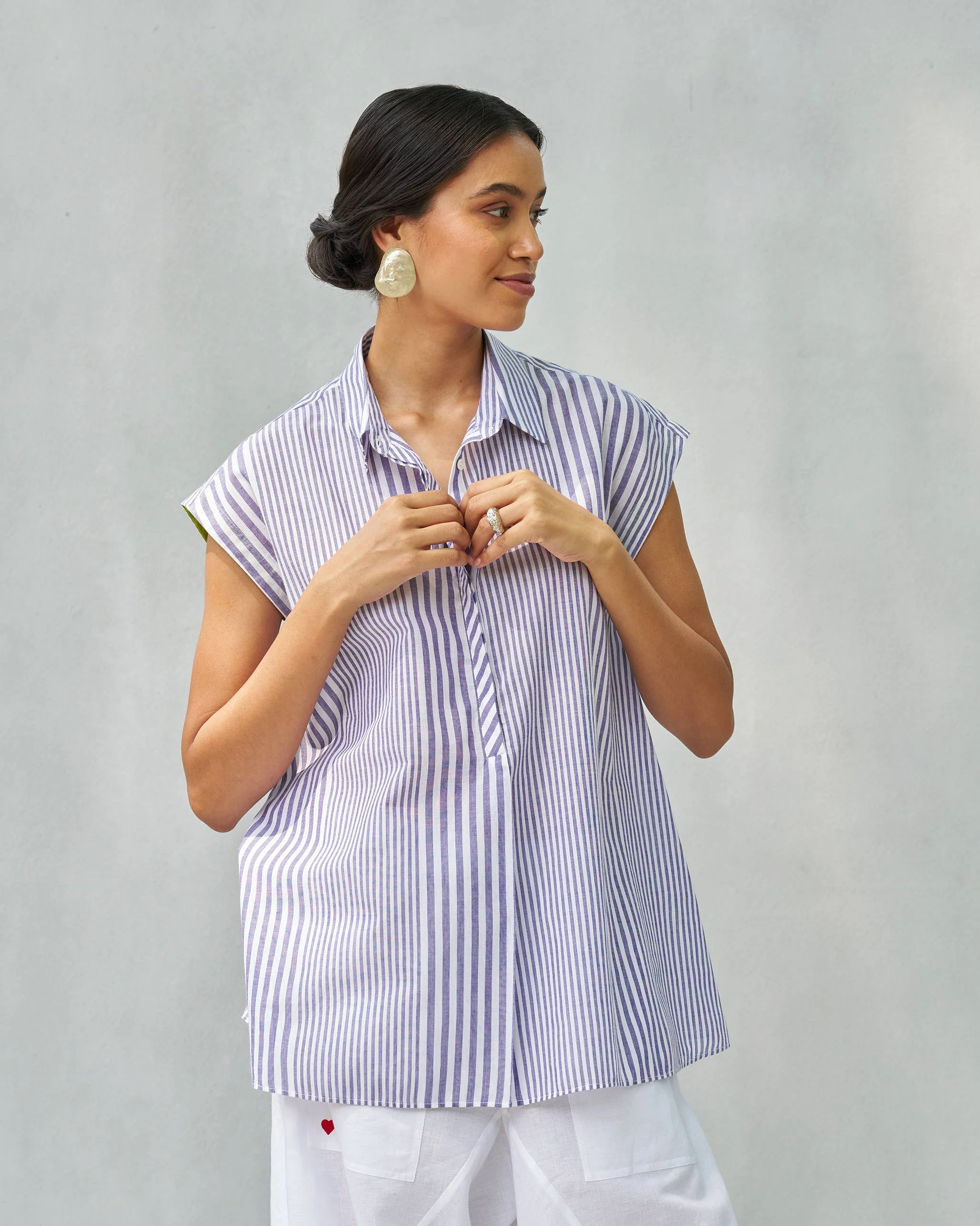 Daisy Top - Purple & White - Image 6
