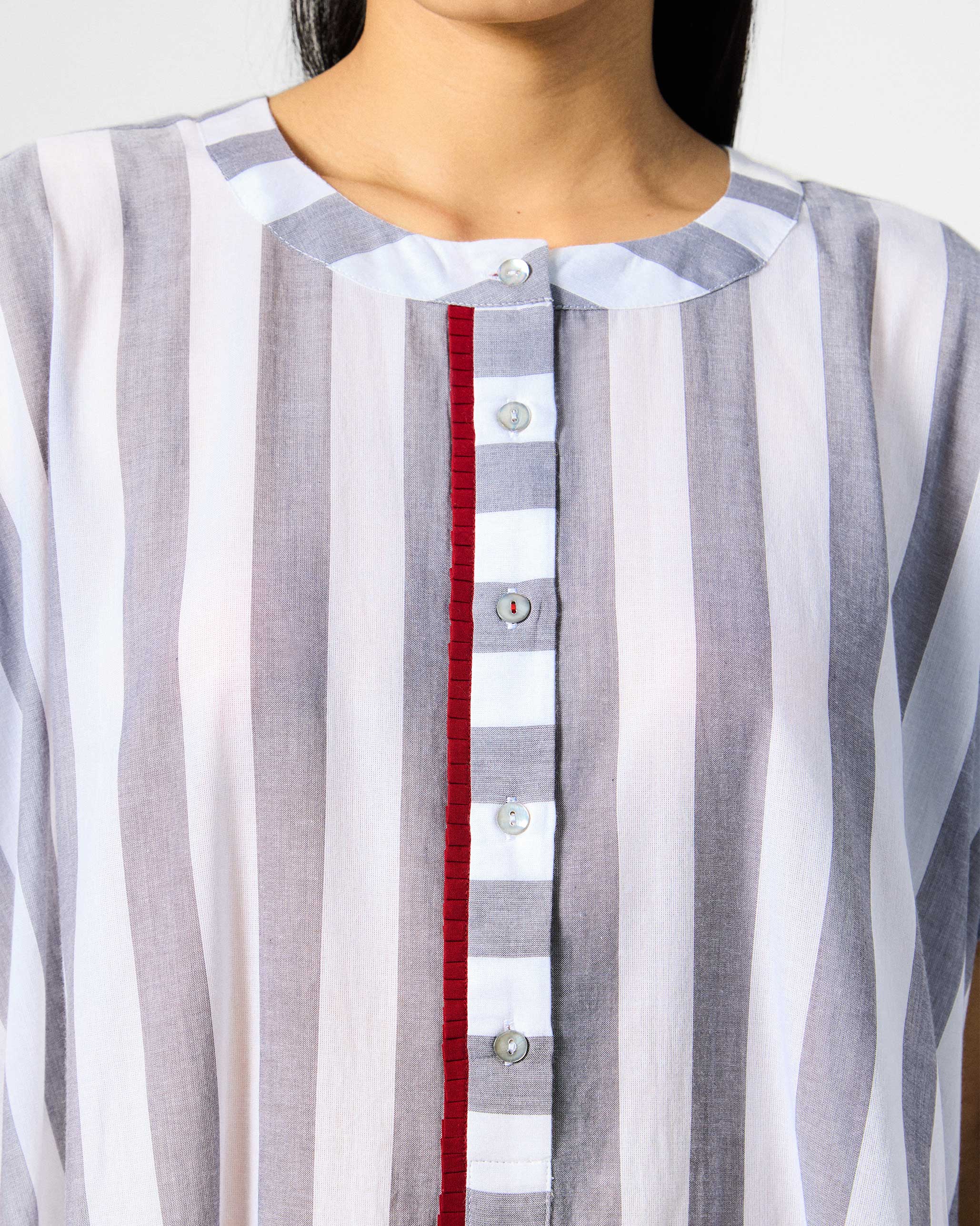 Dali Kaftan - Green & Grey Stripes - Image 6